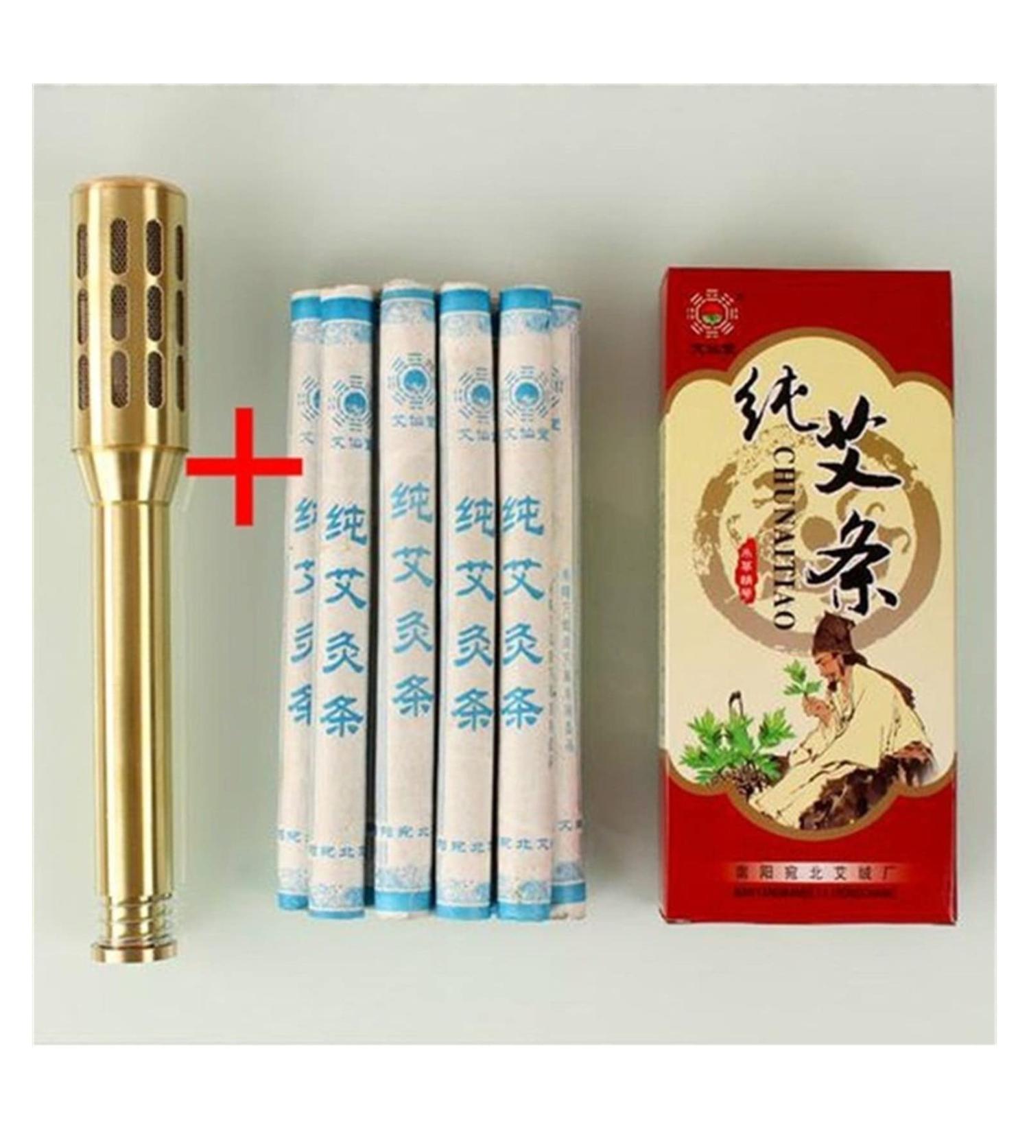 DUNSBY Moxa Rolls 12-in-1 Copper Moxa Stick Box - 10 Ivory Moxa Sticks for Acupuncture & Wellness - Buy Online on GoSupps.com