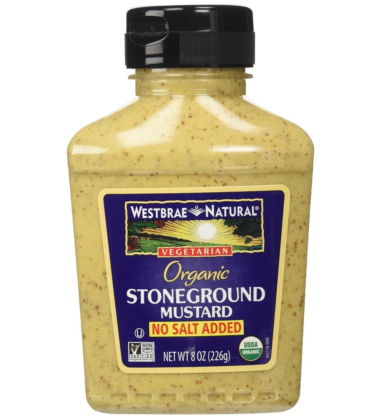 Westbrae Natural Stoneground Mustard No Salt Added -- 8 oz (Pack Of 3)