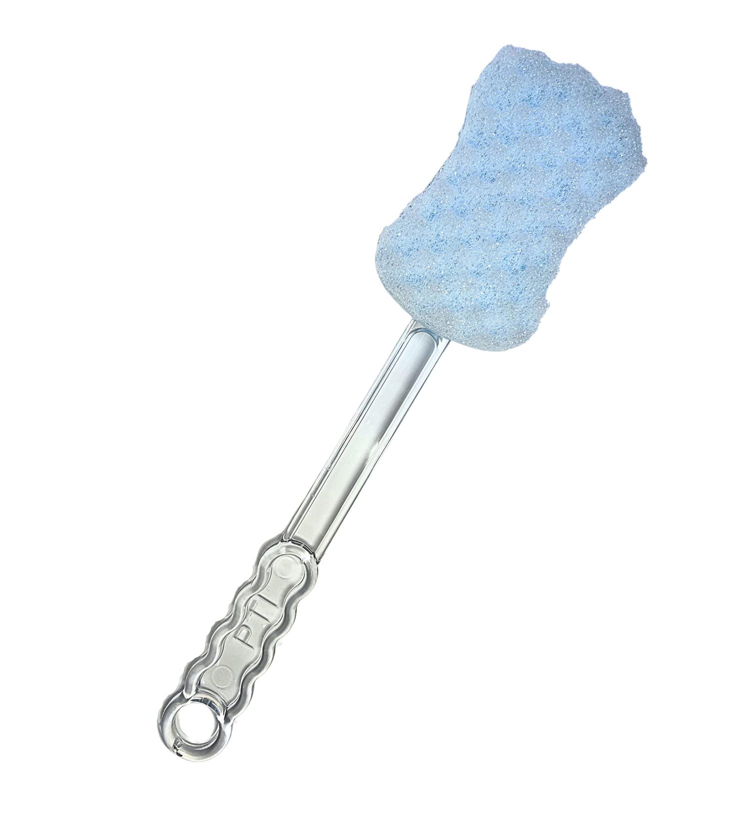 Long Handled exfoliating Bath Sponge Back Scrubber for Adults Double Sided Bath Shower Scrub for Men Women Elderly Wet or Dry Body Brushing Mobility Aid Blue - Buy Online on GoSupps.com