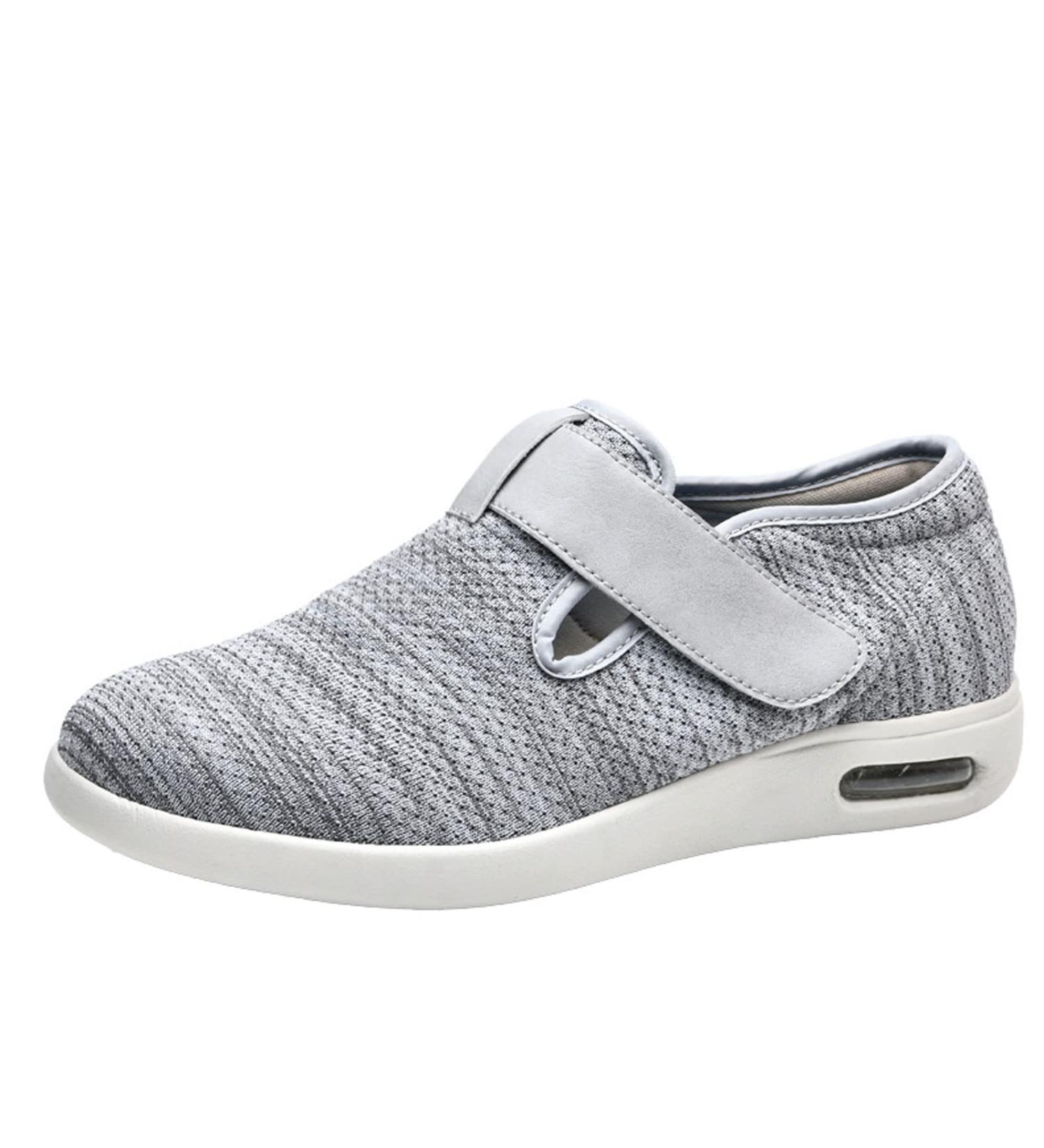 ALASON Women's Diabetic Shoes - Air Cushion Slip-On Orthopedic Walking Shoes for Diabetics - Wide Adjustable Grey - Buy Online on GoSupps.com