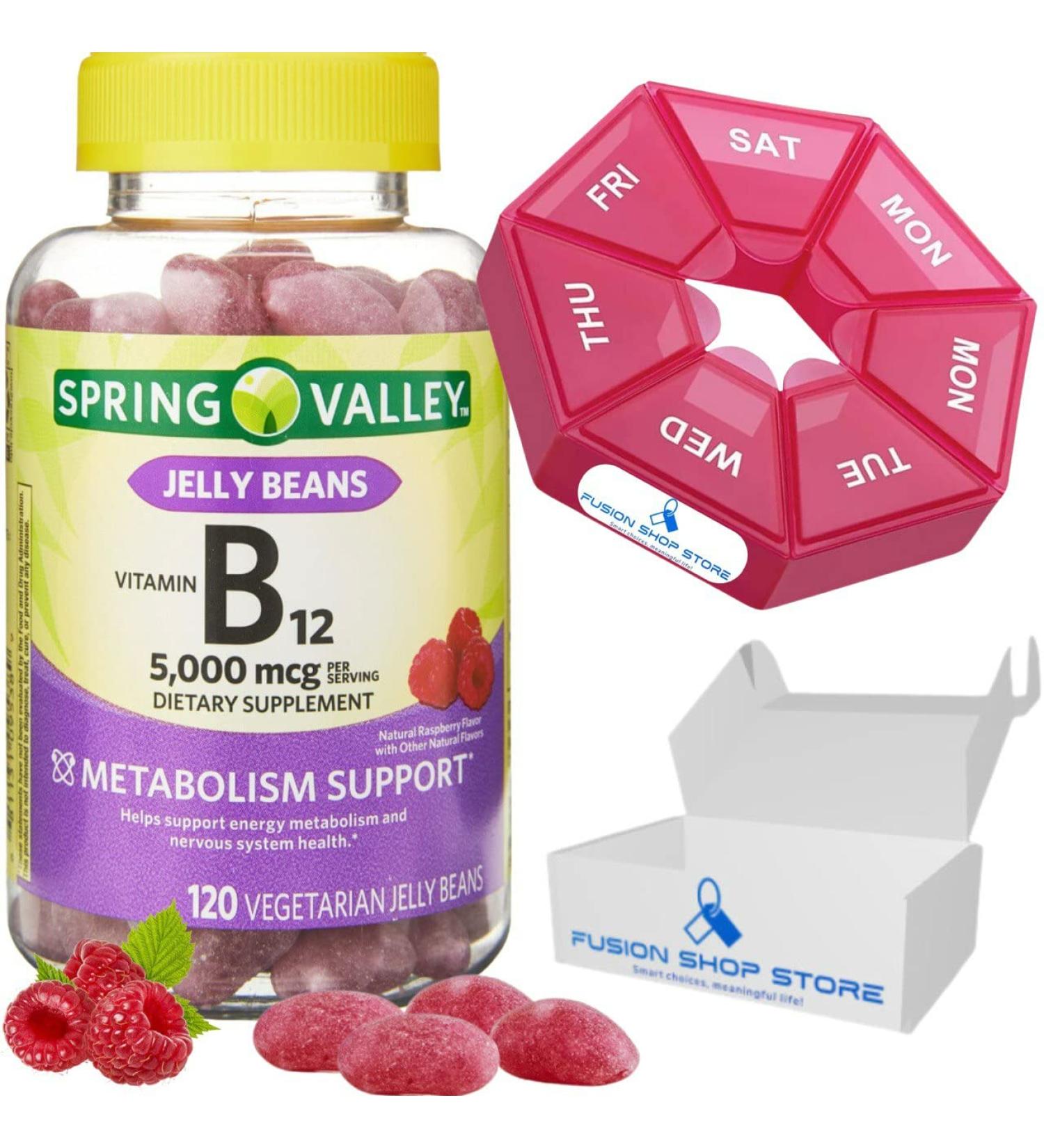 Spring Valley B12 Vitamins 5000 mcg 120 Jelly Beans - Energy Support - Fusion Shop Store Exclusive - Buy Online on GoSupps.com