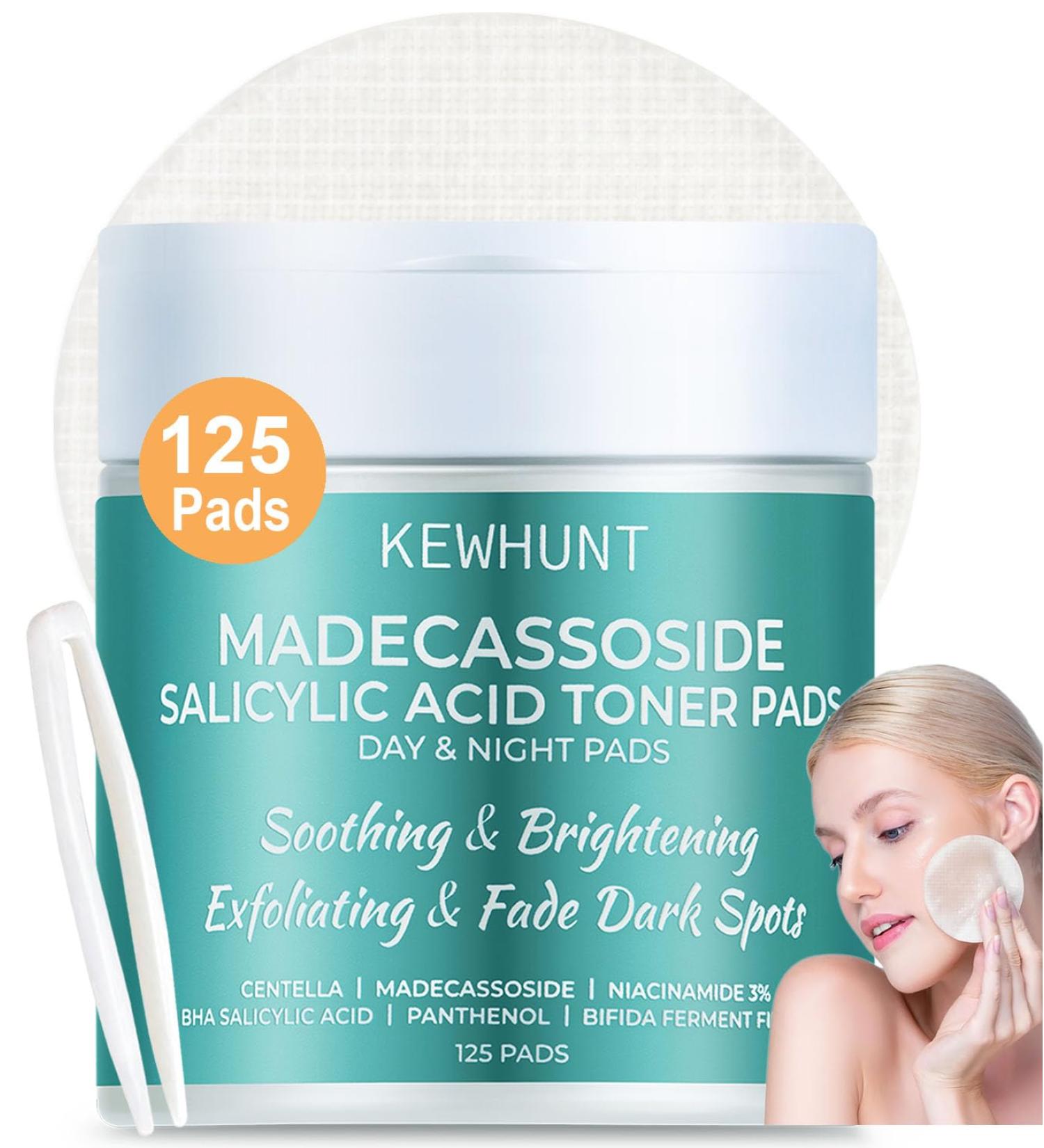 Madecassoside Toner Pads Mild Exfoliating Pads Calming Blemish Face Pad -Centella Niacinamide BHA Salicylic Acid for Soothe Uneven Skin Tone Dark Spots Skincare 125 Pad Valentines Day Fresh - Buy Online on GoSupps.com