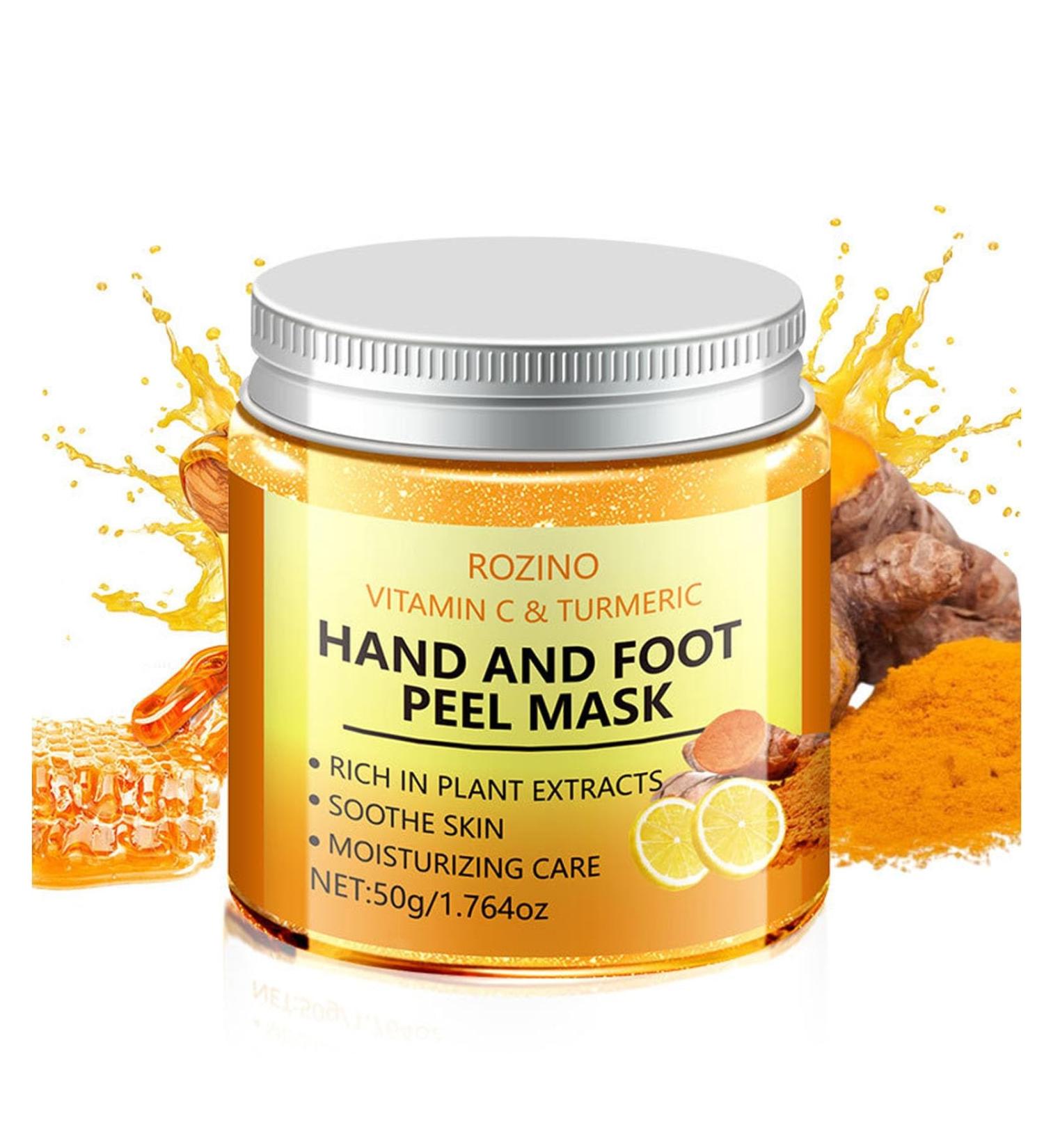 Masque exfoliant la vitamine C et au curcuma pour les mains et les pieds masque exfoliant nourrissant r parateur peau s che rugueuse craquel e soin des mains masque exfoliant pour les mains - Buy Online on GoSupps.com
