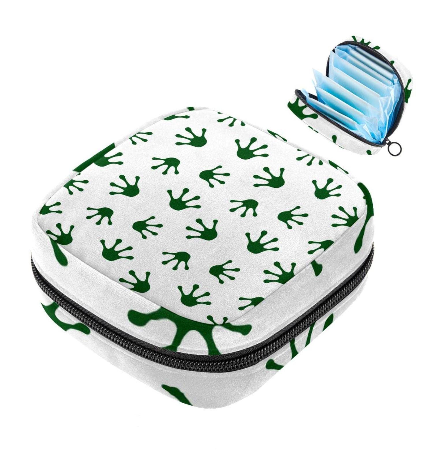 Women Frog Paw Print Napkin Storage Bag | Portable Zippered Pouch for Teen Girls & Ladies - Perfect for Travel & Home - Buy Online on GoSupps.com