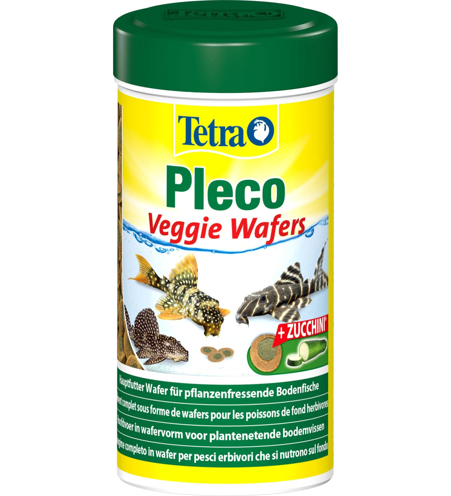 Tetra Pleco Veggie Wafers - Mineral-Rich Fish Feed for Herbivorous Soil Fish - 250 ml Can (105 g) - Improves Vitality - Buy Online on GoSupps.com
