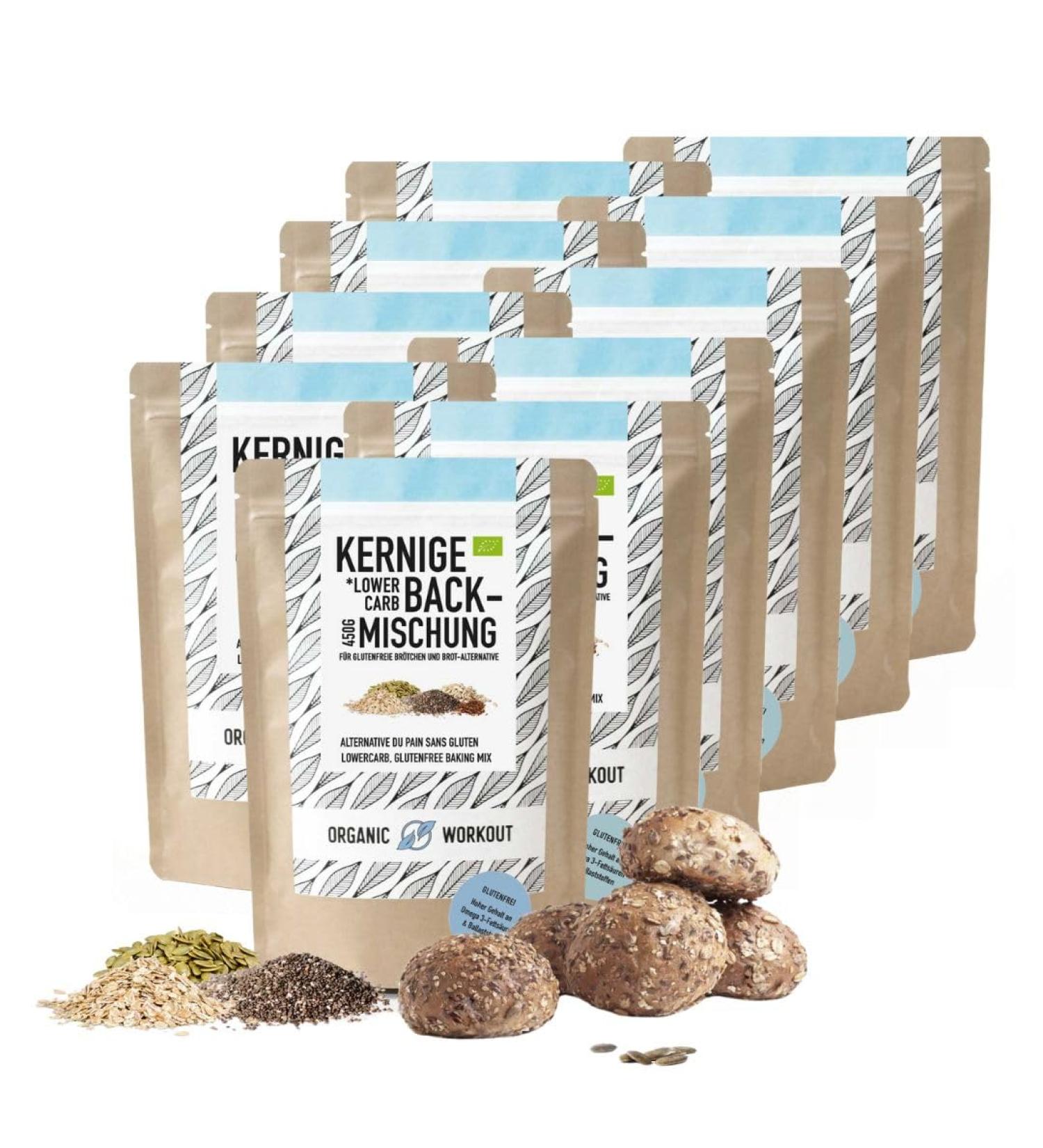 Organic Vegan Gluten-Free Lower Carb Bread Mix - 10x450g Protein-Rich Seed Bread | International Shipping - Buy Online on GoSupps.com