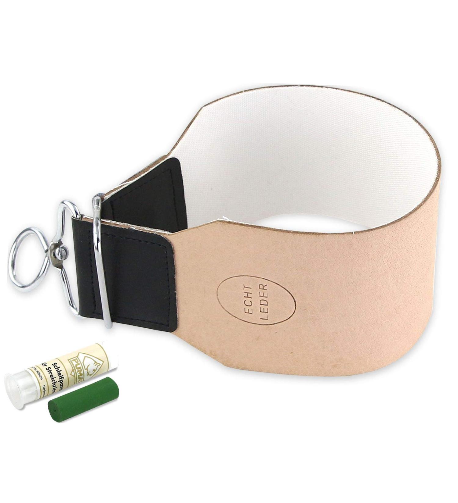 InstrumentenRW Extra Wide Pull-Off Leather String Set with Solingen Grinding Paste | 2-Part Leather & Linen Combination for Optimal Performance - Buy Online on GoSupps.com