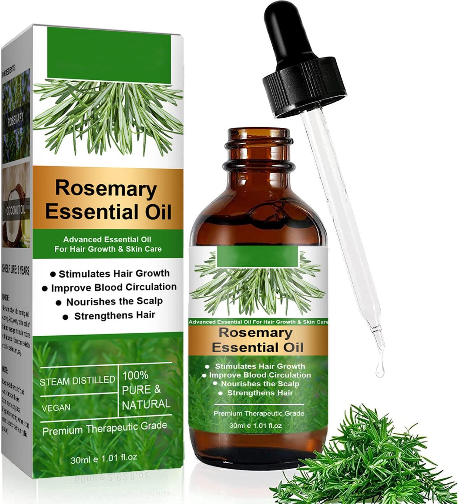 60ML Rosemary Oil for Hair Rosemary Oil Skin Care-Pure Organic for Eyelashes Eyebrows Face Stimulates Growth Nourishes Scalp - Buy Online on GoSupps.com