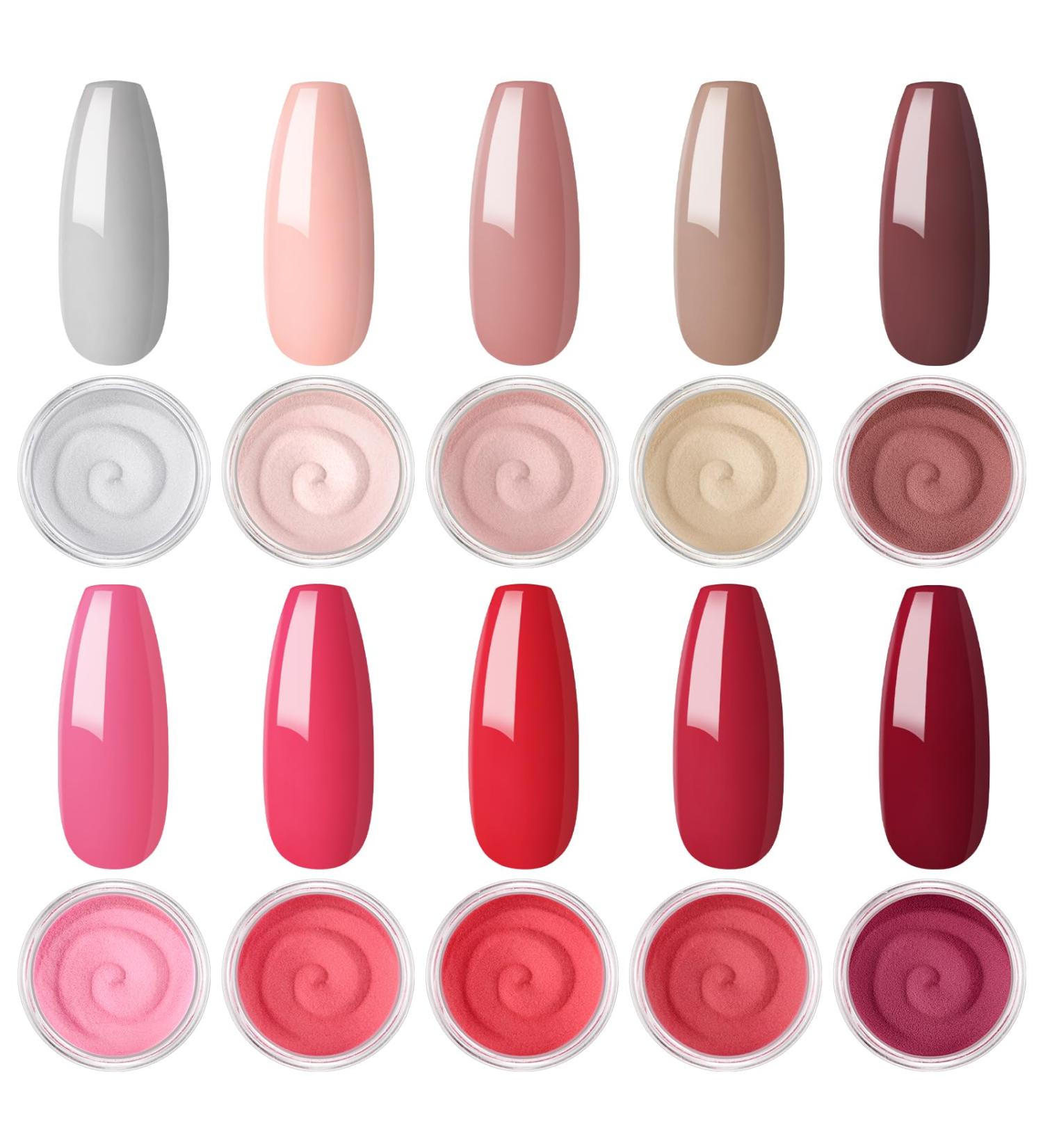 Dipping Powder 10 Colors Kit for DIY Nail Art No Need for Lighting Simple Operation Long Lasting for Beginner Nail Salon Home DIY color09 - Buy Online on GoSupps.com