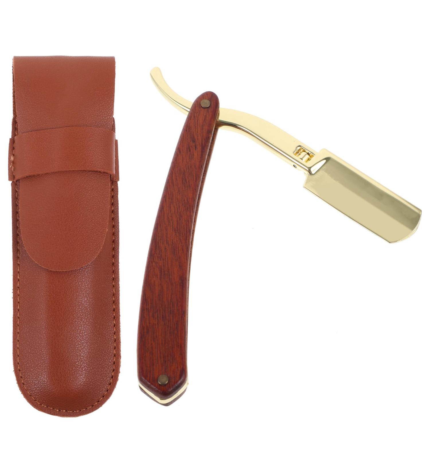 Lurrose Folding Razor Set - Stainless Steel Beard Knife with Protective Cover for Men | Barber Essentials | International Shipping - Buy Online on GoSupps.com