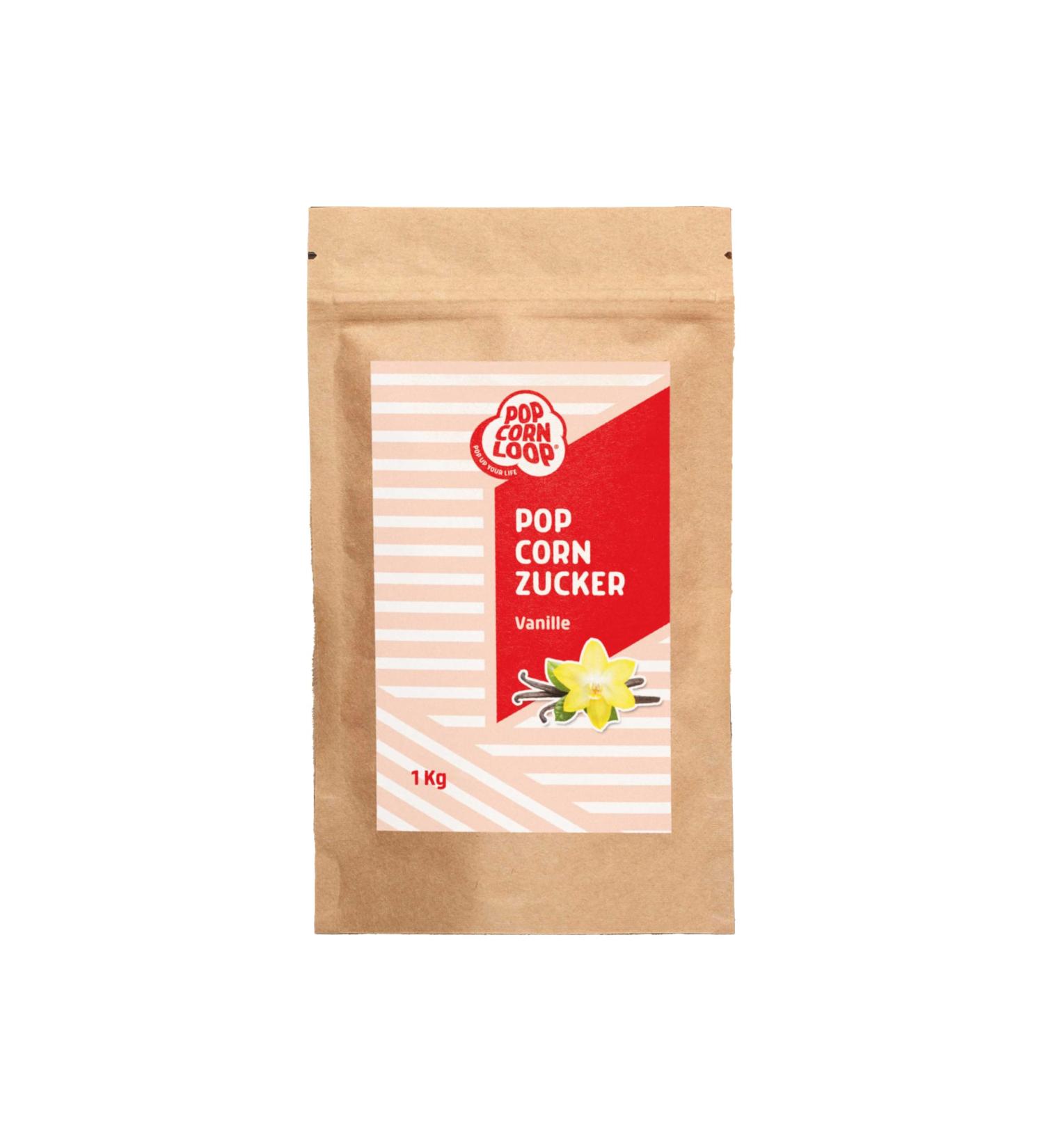 Popcornloop Vanilla Popcorn Sugar 1000g with Bourbon Vanilla Sugar Vanilla Popcorn Corn Spice for Refining Cooking Dessert Ce