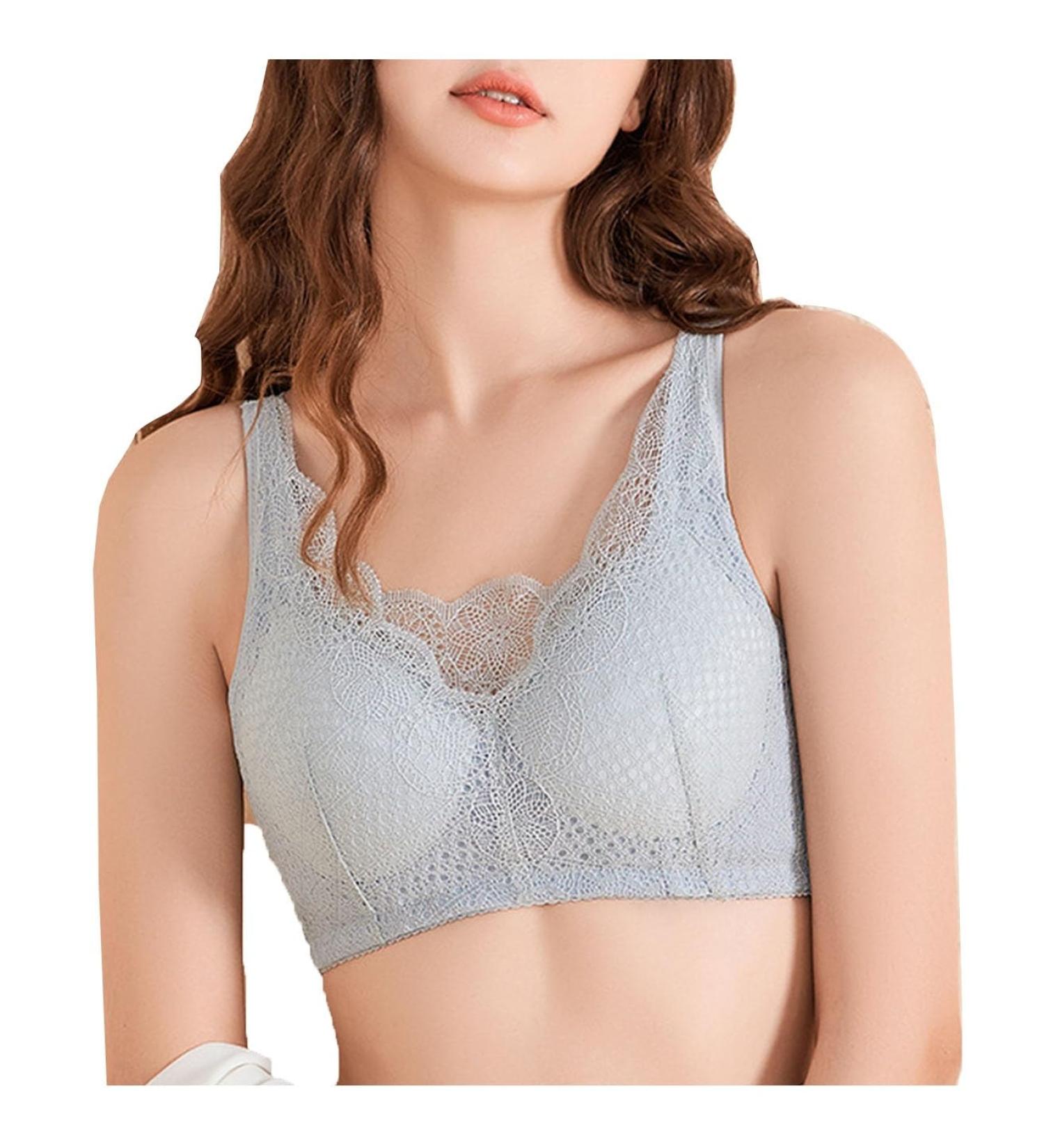 XWSM Post-Surgical Mastectomy Bra for Women | Cotton Wireless Bralette with Prosthesis Bags | XXL/XXXXL Blue - Buy Online on GoSupps.com