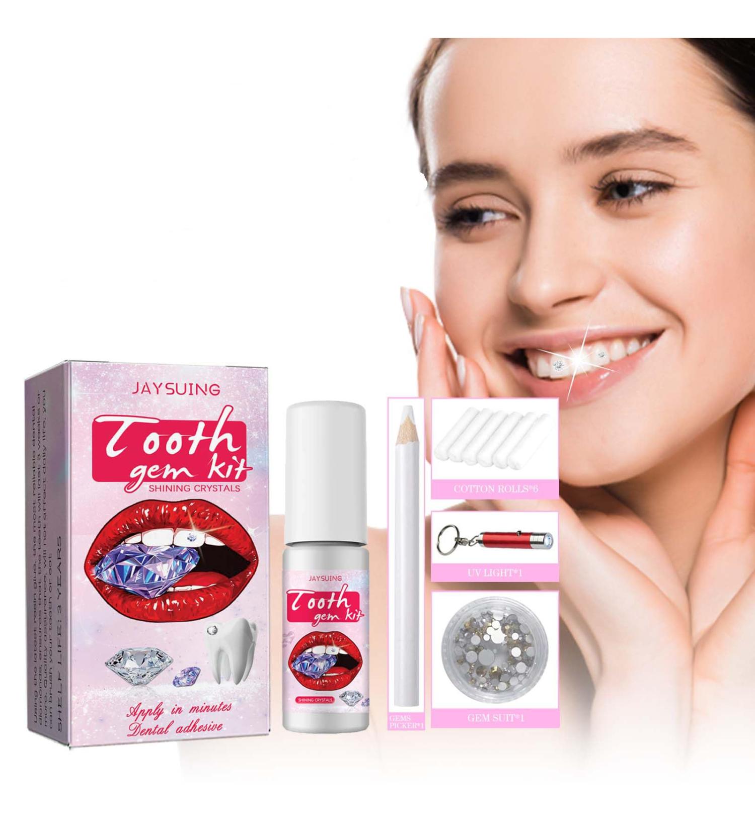 DIY Tooth Gemstone Set - Tooth Jewelry Kit with Glue & Light for Stunning Tooth Decorations - Buy Online on GoSupps.com