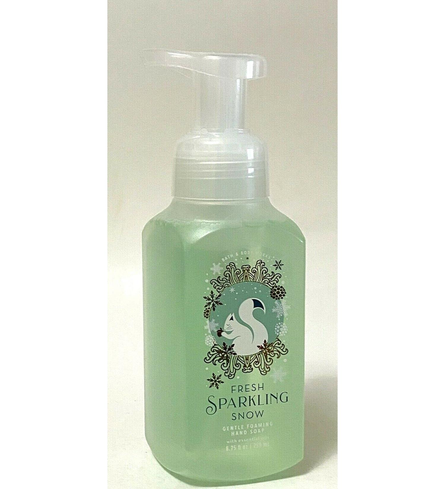 White Barn Candle Company Bath and Body Works Gentle Foaming Hand Soap w/Essential Oils- 8.75 fl oz - Winter 2020 - Many Scents! (Fresh Sparkling Snow) Fresh Sparkling Snow 8.75 Fl Oz (Pack of 1)
