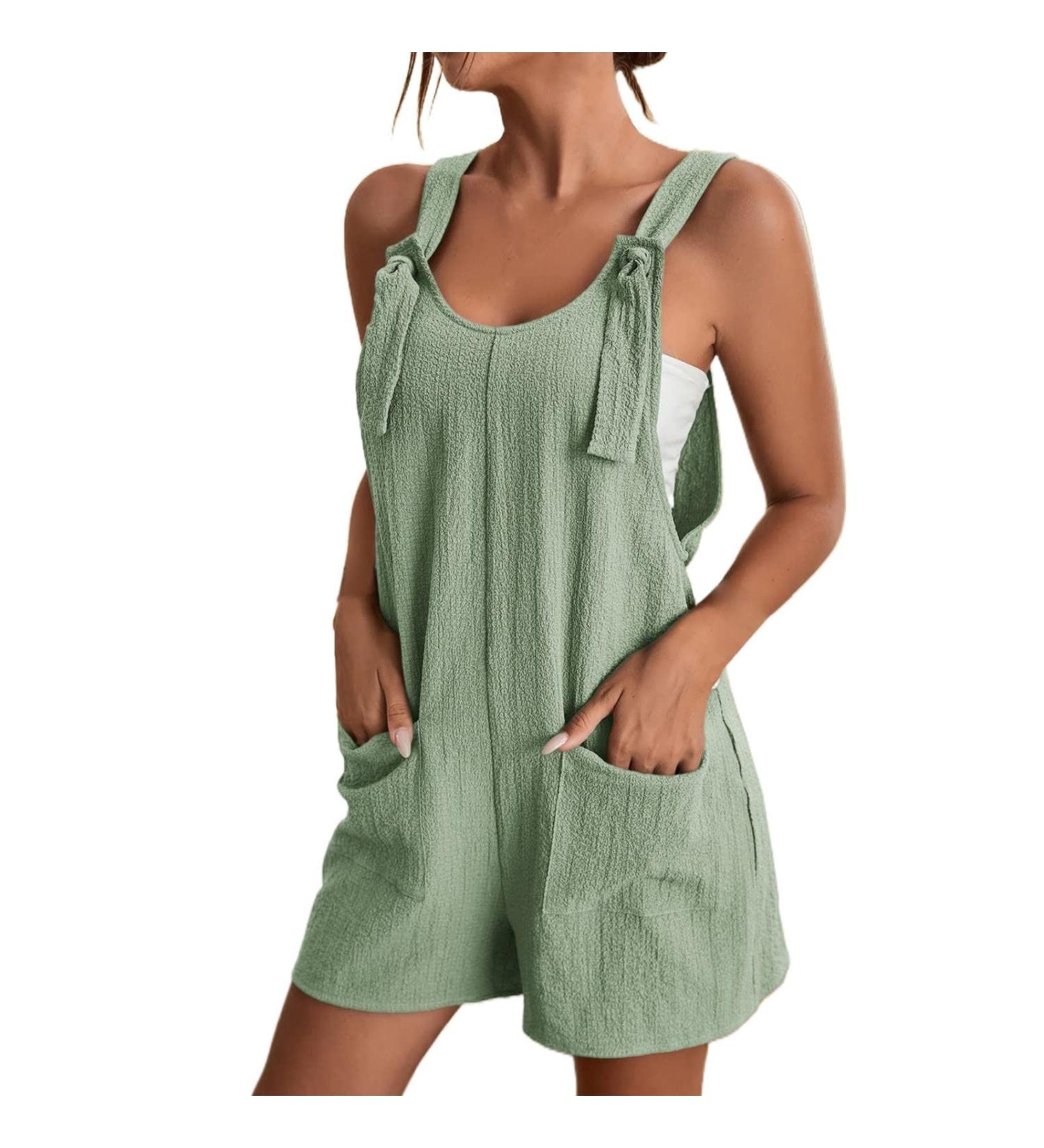 WILLBEST Womens Overall Jumpsuit Long Sleeve Stretch V Neck High Waisted Playsuit Wide Leg Long Pants Jumpers Rompers Playsuit 1301-oyvsw-gn2#4 L - Buy Online on GoSupps.com