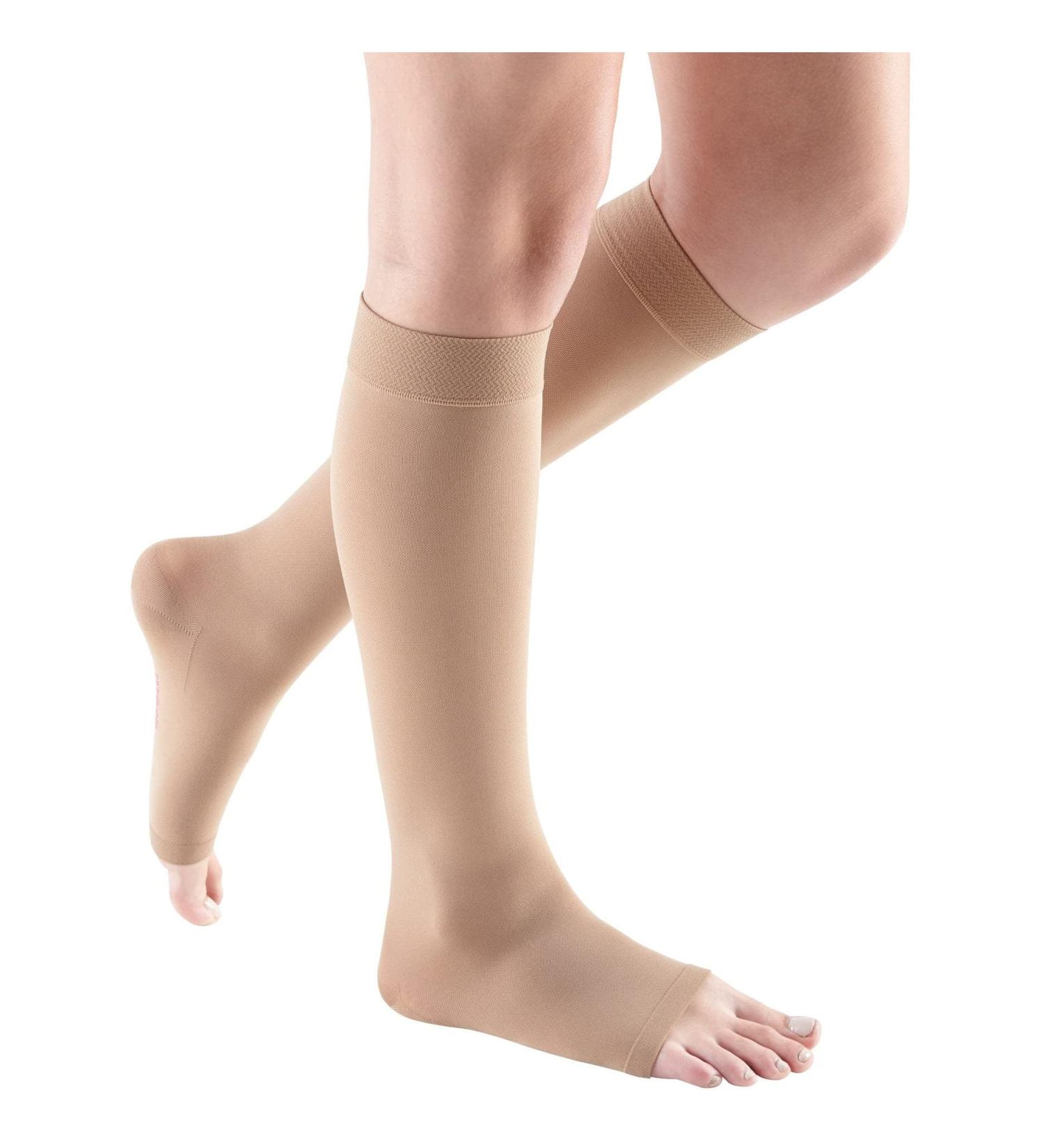 Mediven Comfort Women's Knee High Compression Stockings | 15-20 mmHg Open Toe Semi-Transparent Hosiery - Buy Online on GoSupps.com