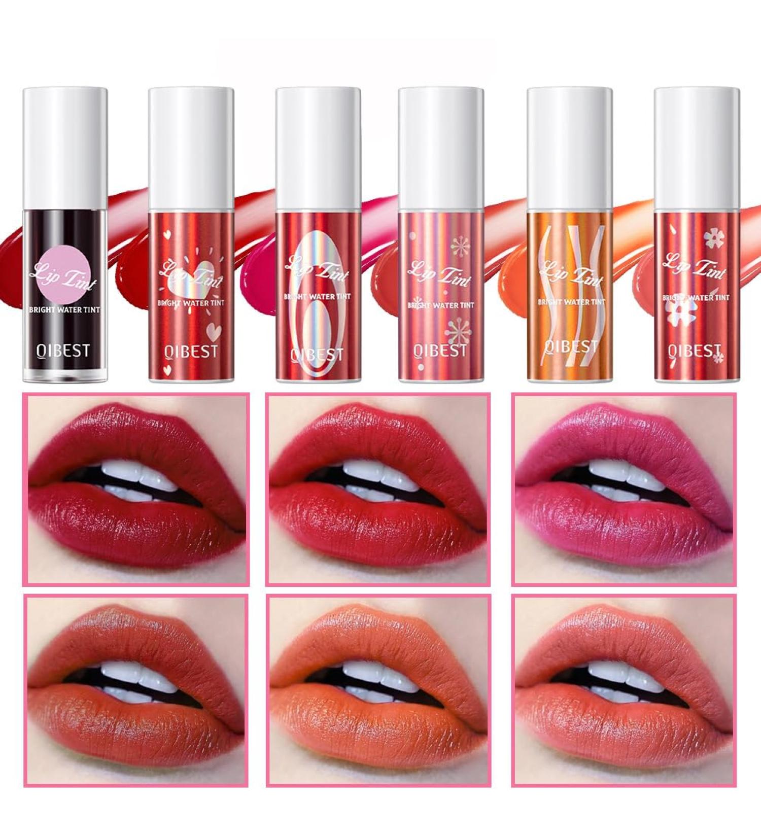Shop 6 Colors Lip Tint Stain Set | Korean Plumping Long-Lasting & Smudge-Proof Lip & Cheek Tints - Moisturizing Gloss for Every Occasion - Buy Online on GoSupps.com