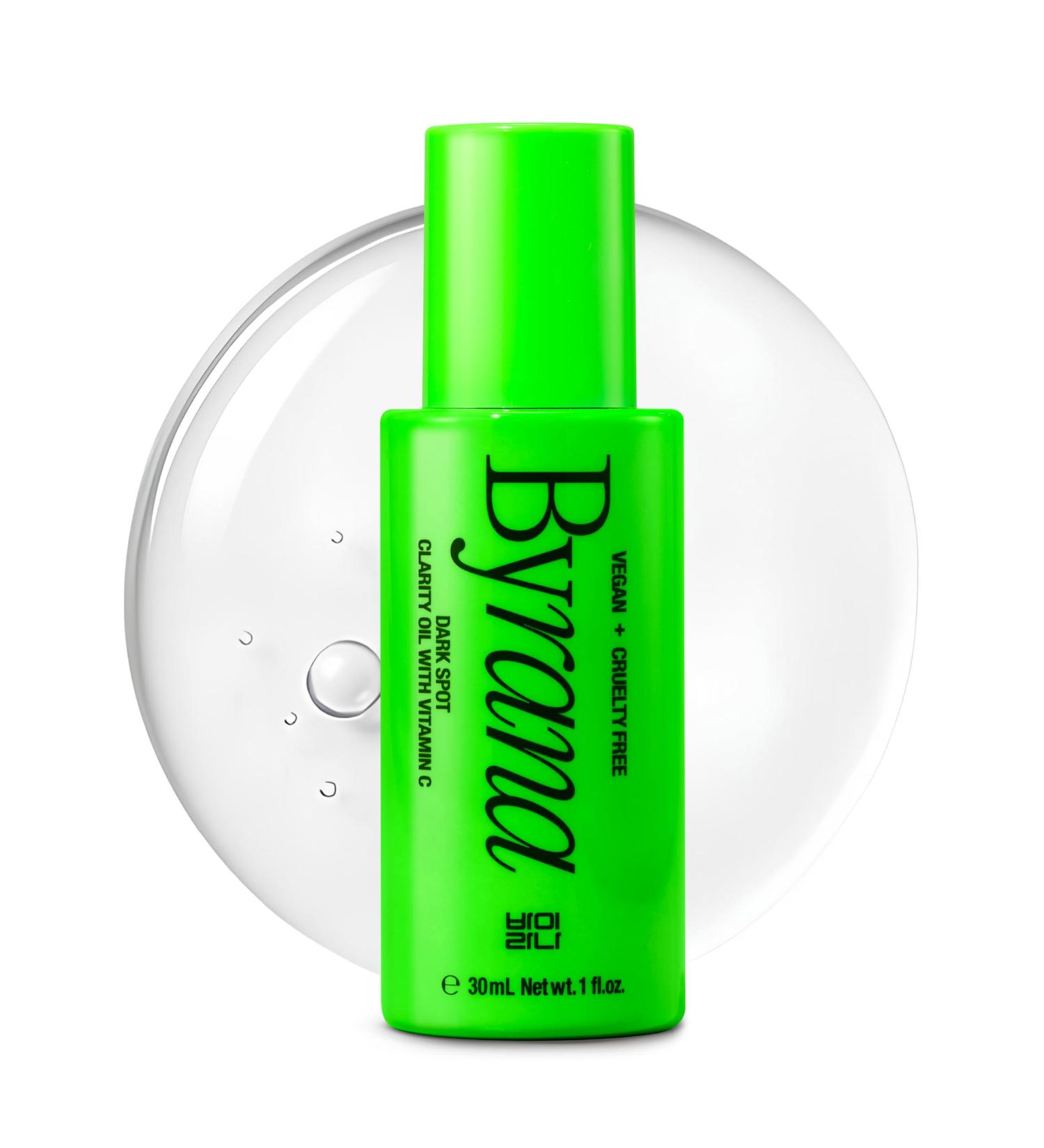Dark Spot Clarity Oil Serum with Vitamin C for Uneven Tone & Post-Acne Marks Korean Vegan Skincare with Ginseng Berry, Licorice Root, Arbutin & Tranexamic Acid by BYRANA 1 oz - Buy Online on GoSupps.com