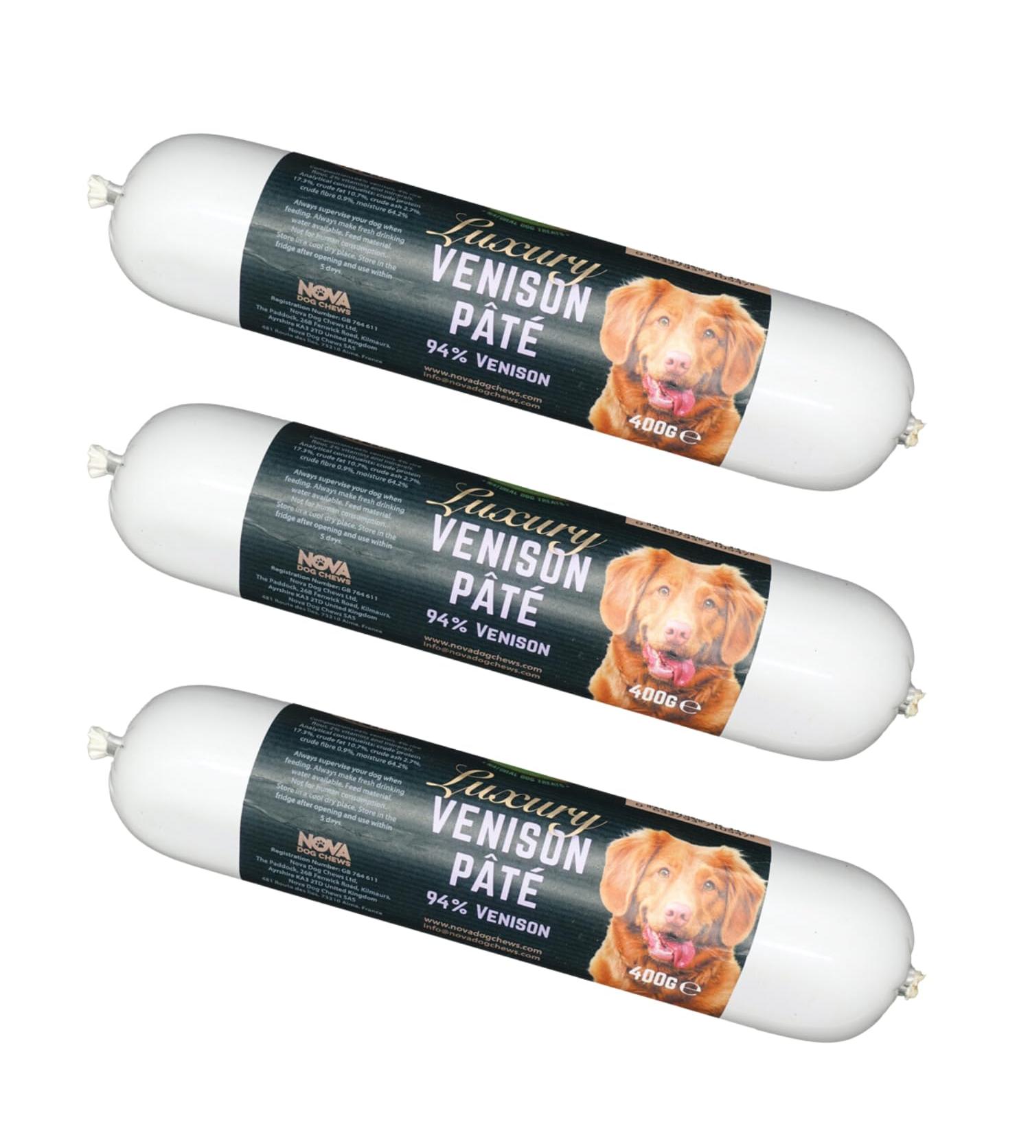 Paddock Farm - Dog Food Venison Pate Tube Pack Of 3x 400g. Single Protein Wet Dog Food Pate For Dogs With Natural Ingredients & High Meat Content. Treat Pet Food For Adult Dogs - Buy Online on GoSupps.com