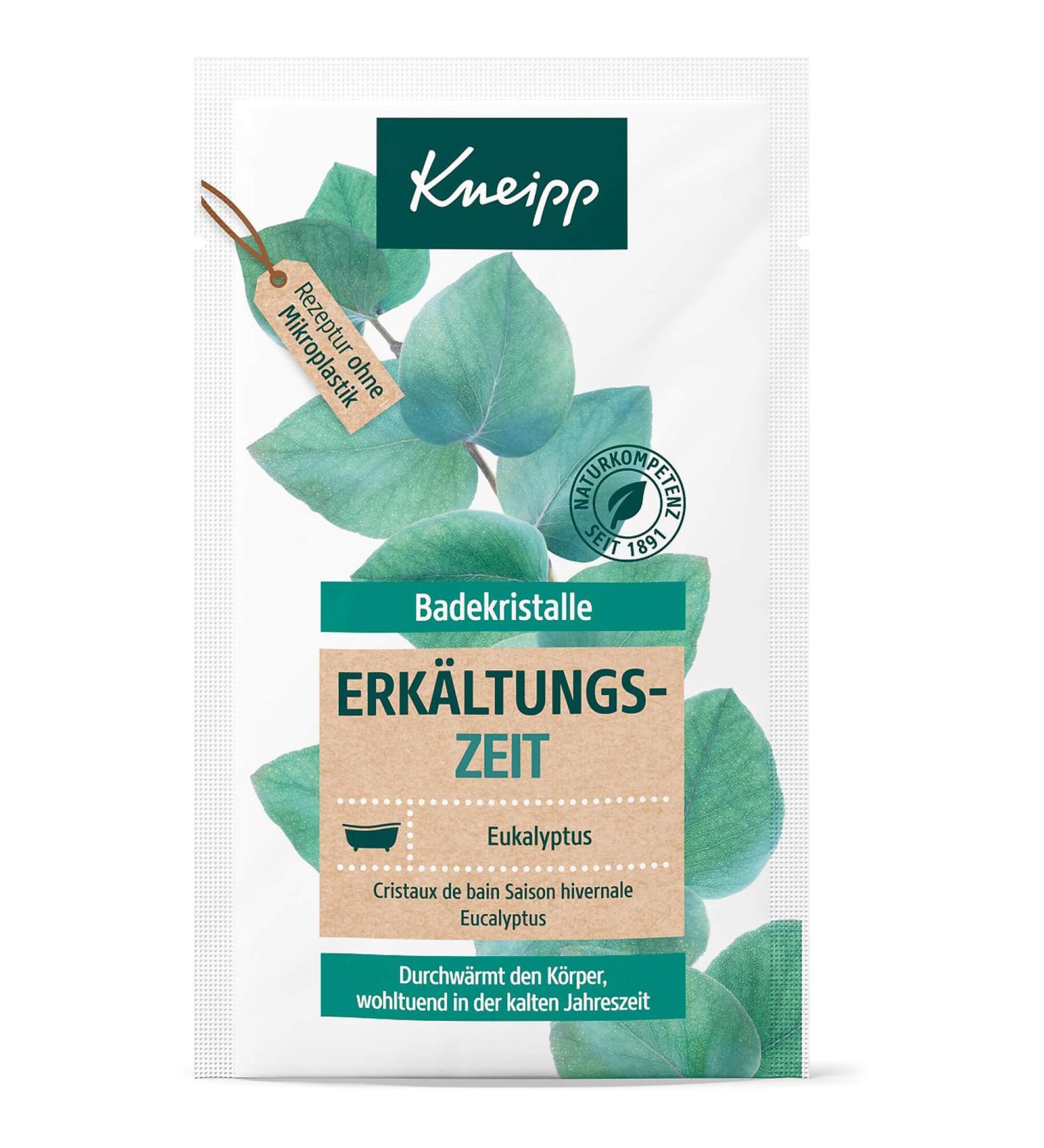 Kneipp Badekristalle Erk ltungszeit Eukalyptus durchw rmt den K rper wohltuend in der kalten Jahreszeit 60 g Poudre