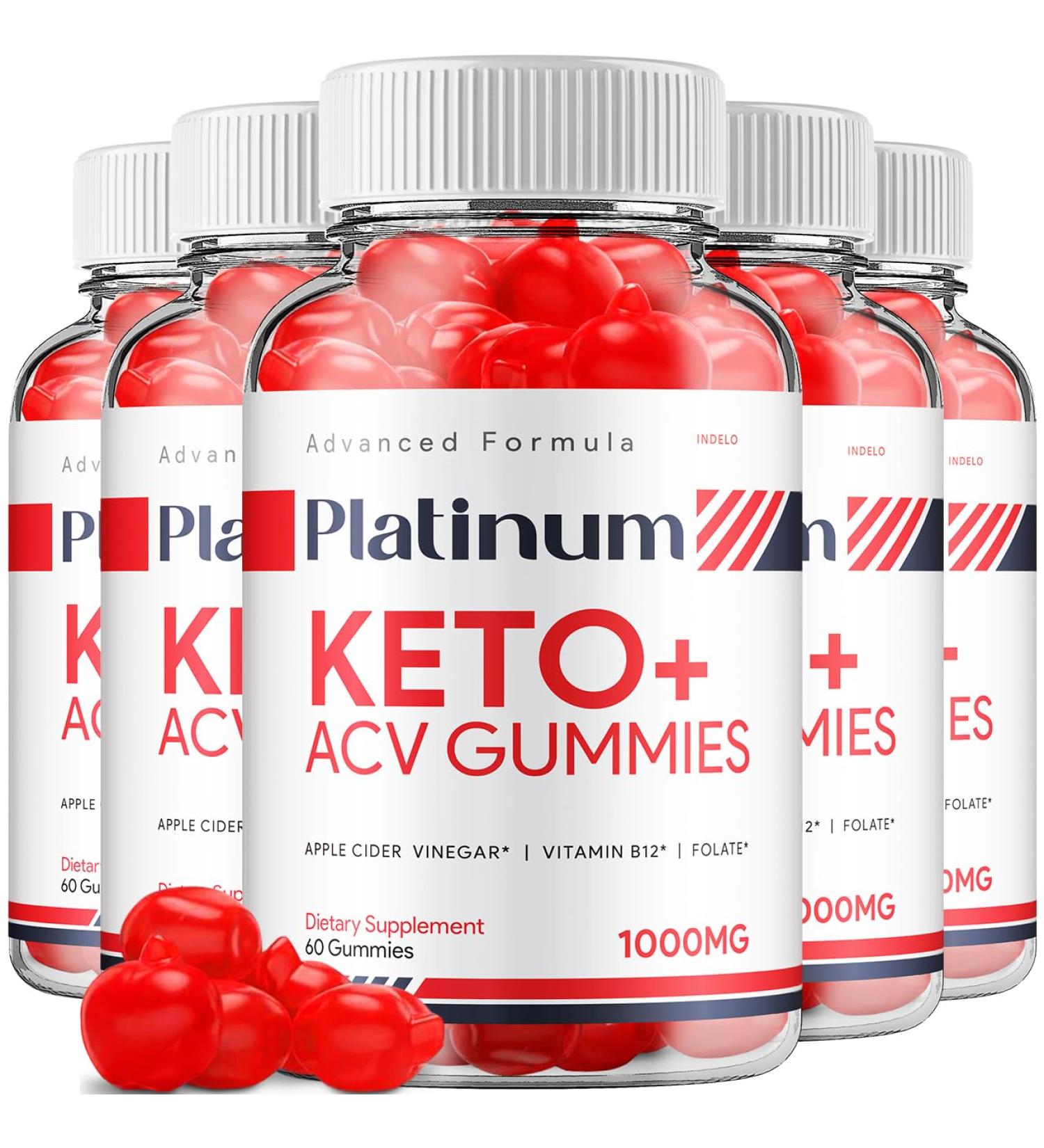 (5 Pack) Platinum Keto ACV Gummies - Advanced Formula Platinum Keto Plus ACV Gummies Apple Cider Vinegar Platinum ACV Gummies Dietary Supplement Reviews Men Women (300 Gummies) - Buy Online on GoSupps.com