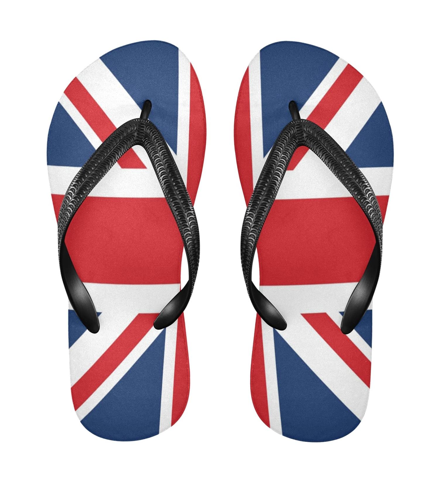 Mnsruu UK Union Jack Flip Flops | XL Flip Sandals for Men & Women | Stylish Home Slippers & Travel Footwear - Buy Online on GoSupps.com