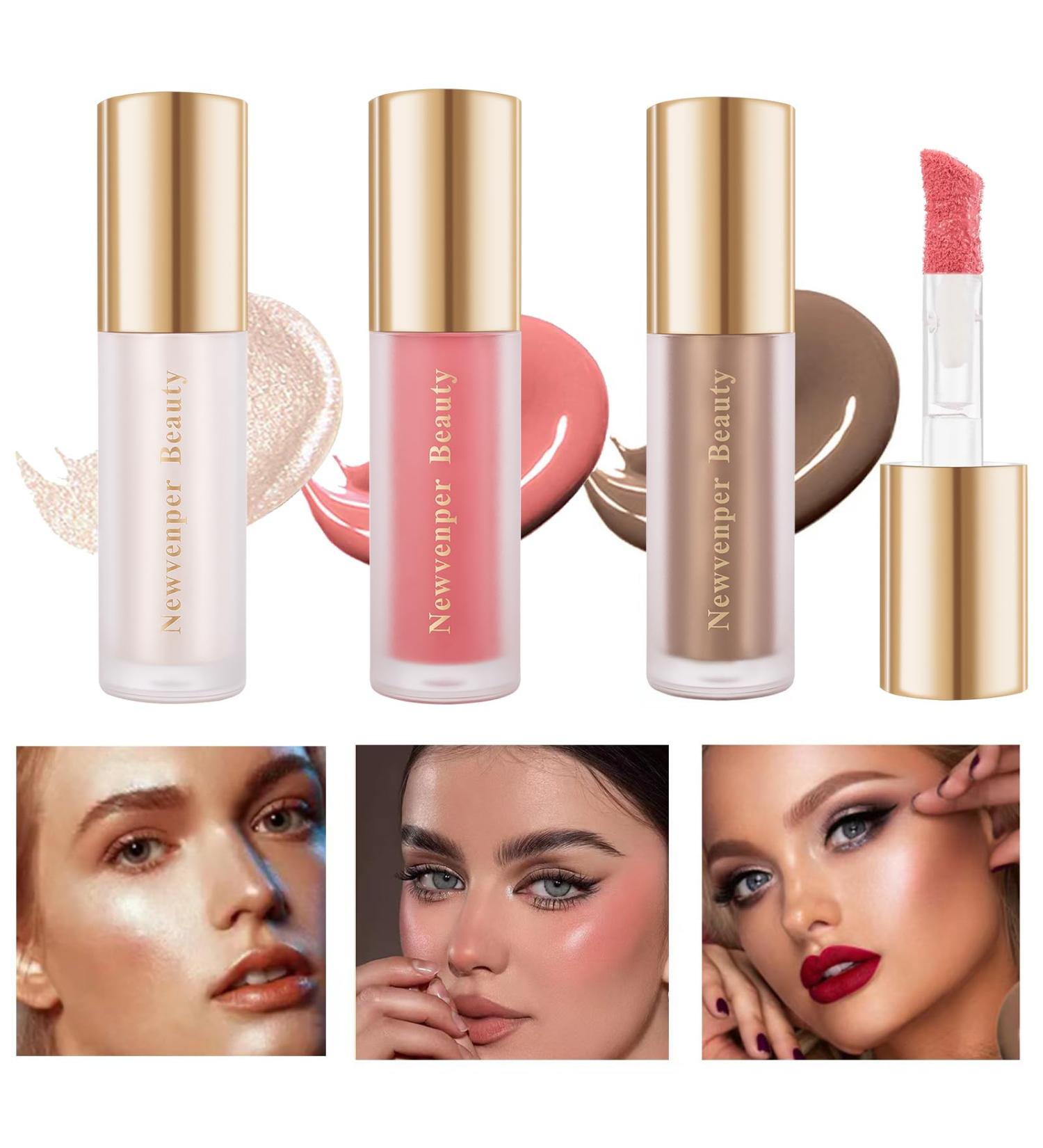 Ontur Beauty Rod Highlighter Liquid Rouge - Long-Lasting Contour & Blush (3-Pack) - Smooth Finish 8ml - Buy Online on GoSupps.com
