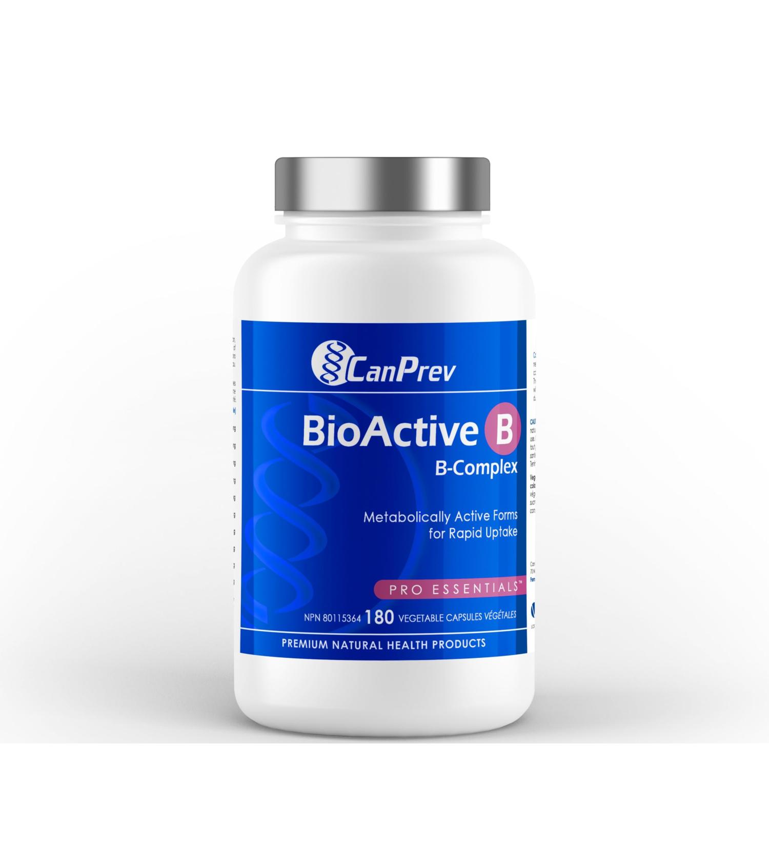 CanPrev BioActive B - B-Complex | 180 Vegetarian Capsules (Green capsules) | CanPrev Premium Natural Health Products 180 count (Pack of 1) - Buy Online on GoSupps.com