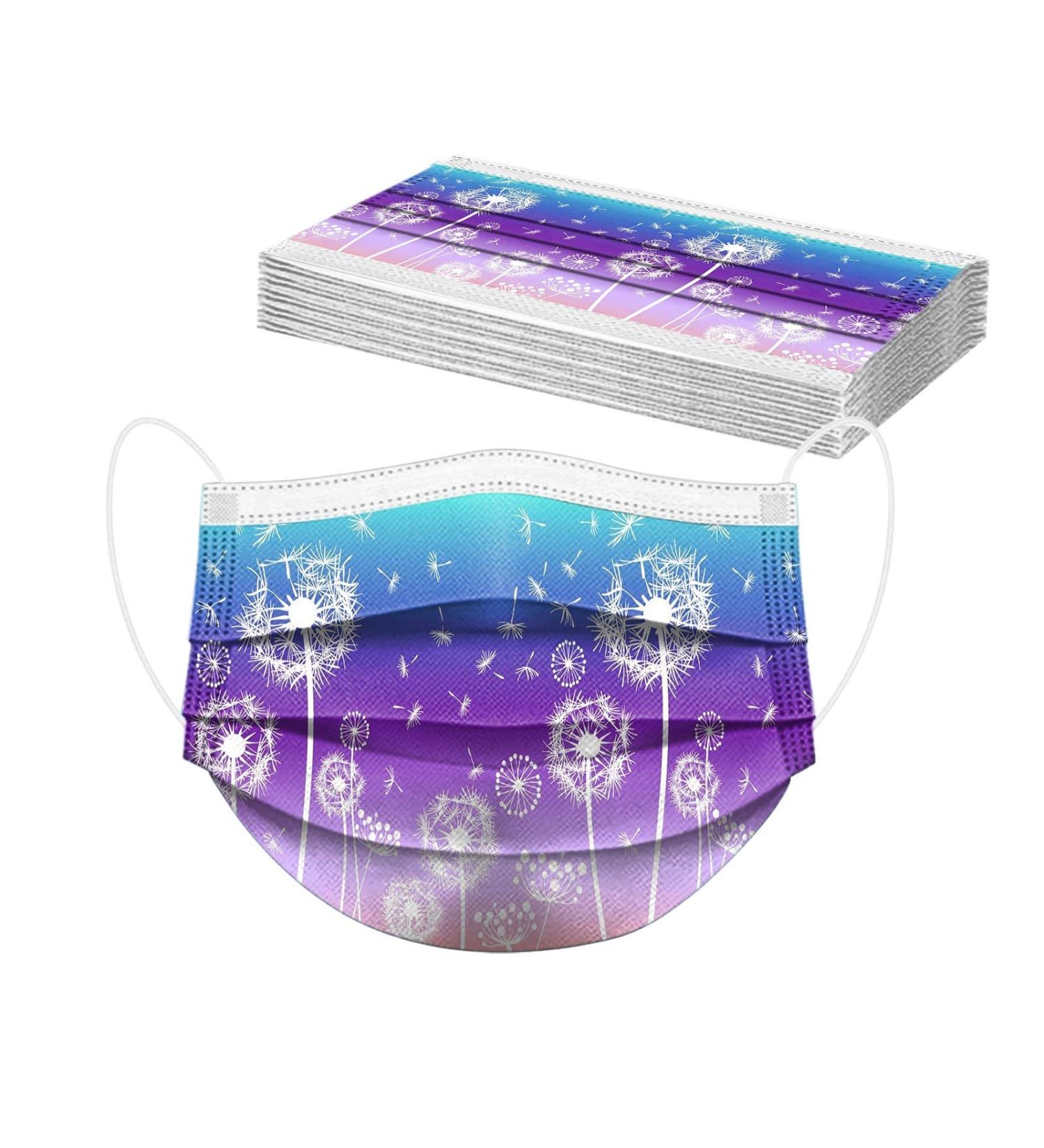 Lulupi Elegant Floral Adult Face Mask - 10 Pack Breathable Bandana Neckerchief for Women - Dandelion Design - Buy Online on GoSupps.com