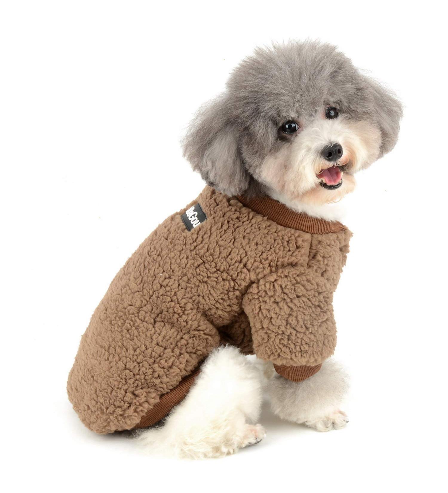 Zunea Winter Coat for Small Dogs - Fleece Warm Dog Sweater & Jacket for Puppies Chihuahuas Cats - Stylish Brown XX-Large (1 Pack) - Buy Online on GoSupps.com