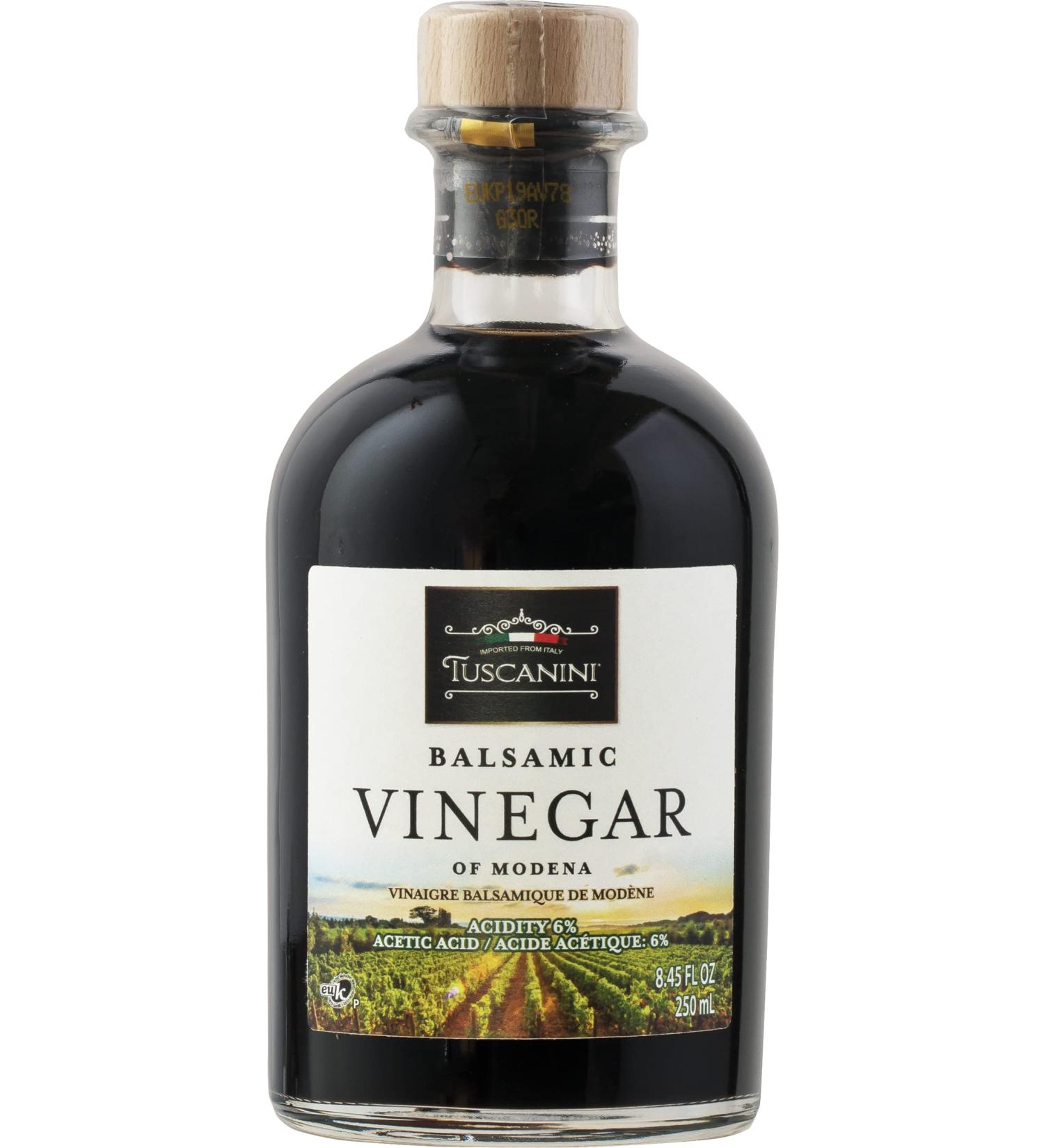 Tuscanini Premium Quality Balsamic Vinegar of Modena Italy 6% Acidity 250ml Glass Bottle Certified Kosher - Buy Online on GoSupps.com