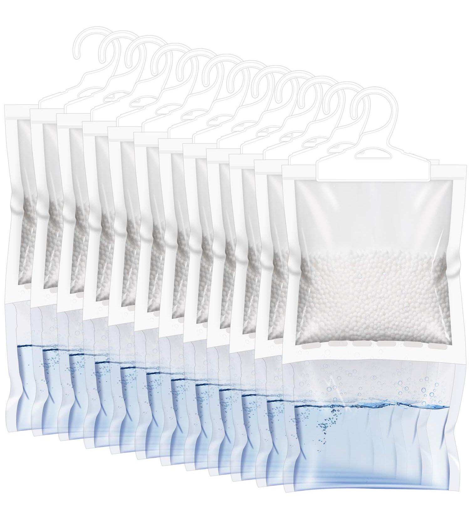 ZSZMFH 12 Pack Moisture Absorber Hanging Bags - Fragrance-Free Closet Dehumidifiers 220g Each - Perfect for Humidity Control - Buy Online on GoSupps.com