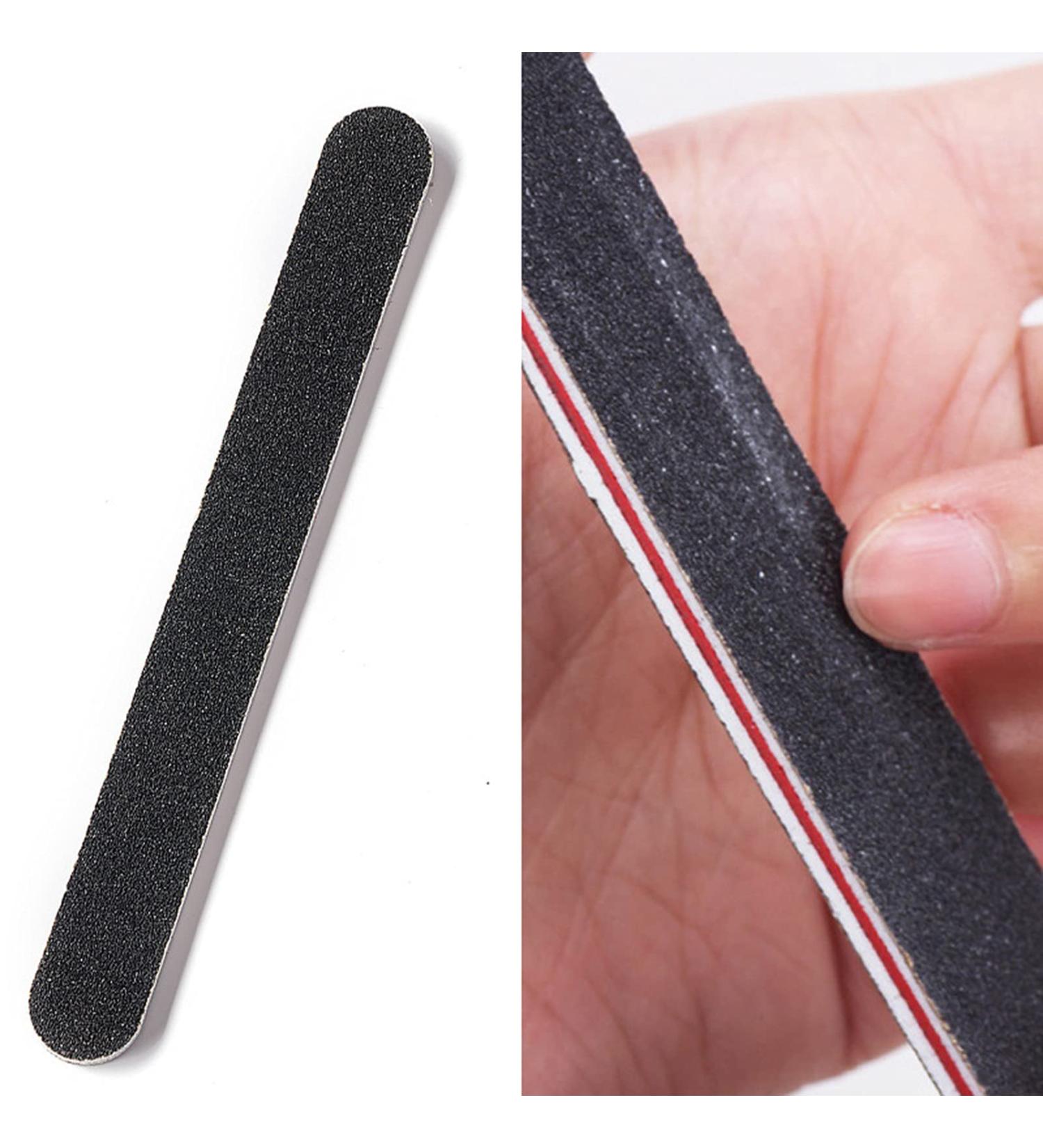 LEAQU Manicure Nail File Double-Sided Matte Black Sand Red Heart Manicure Pedicure Tool Emery Board Wear-Resistant Large Area 10pcs - Buy Online on GoSupps.com