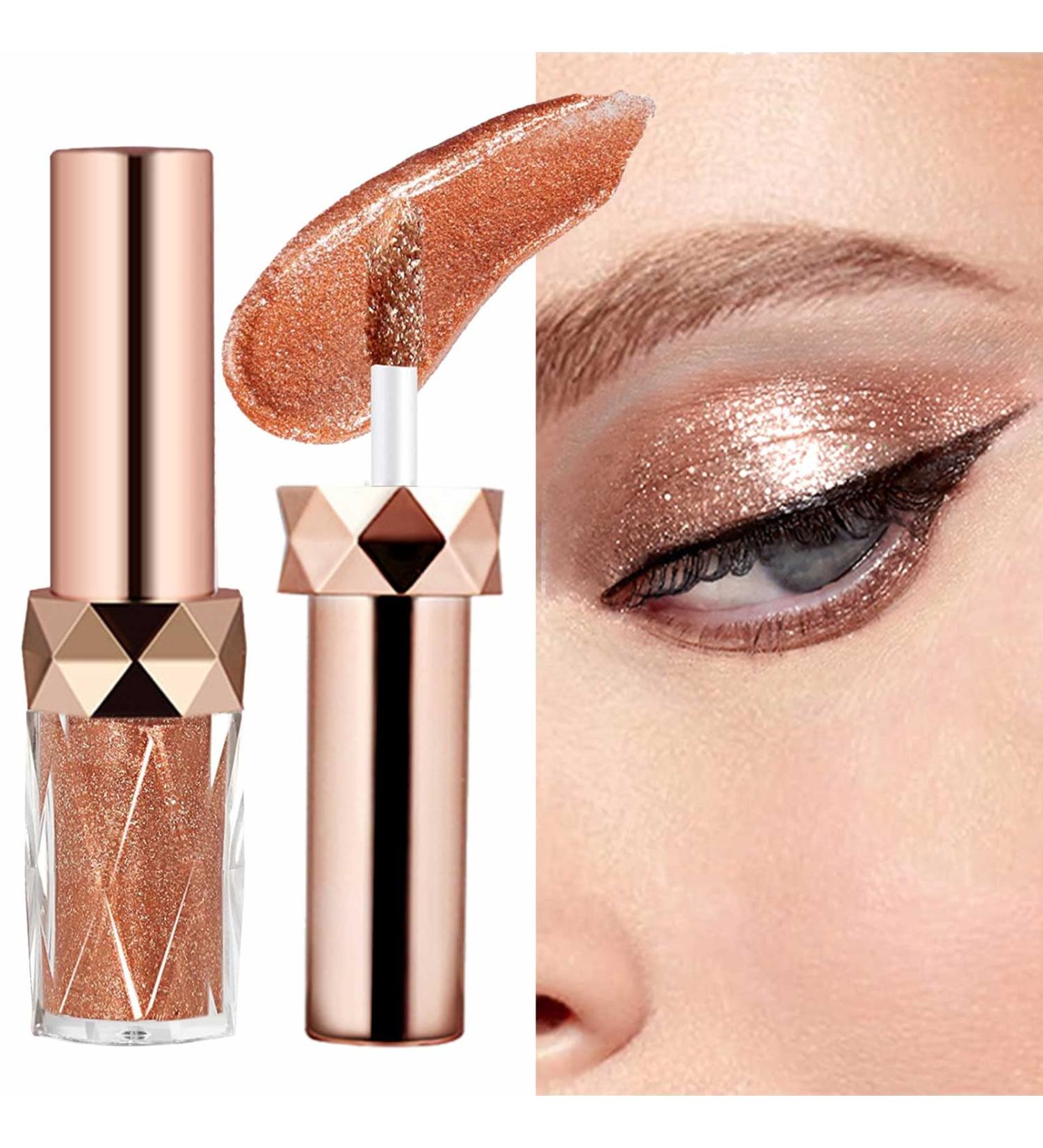Buy Waterproof Diamond Glitter Liquid Eyeshadow & Eyeliner - Long-Lasting Bronze Gold for Cosplay & Party Makeup - Shop Internationally! - Buy Online on GoSupps.com