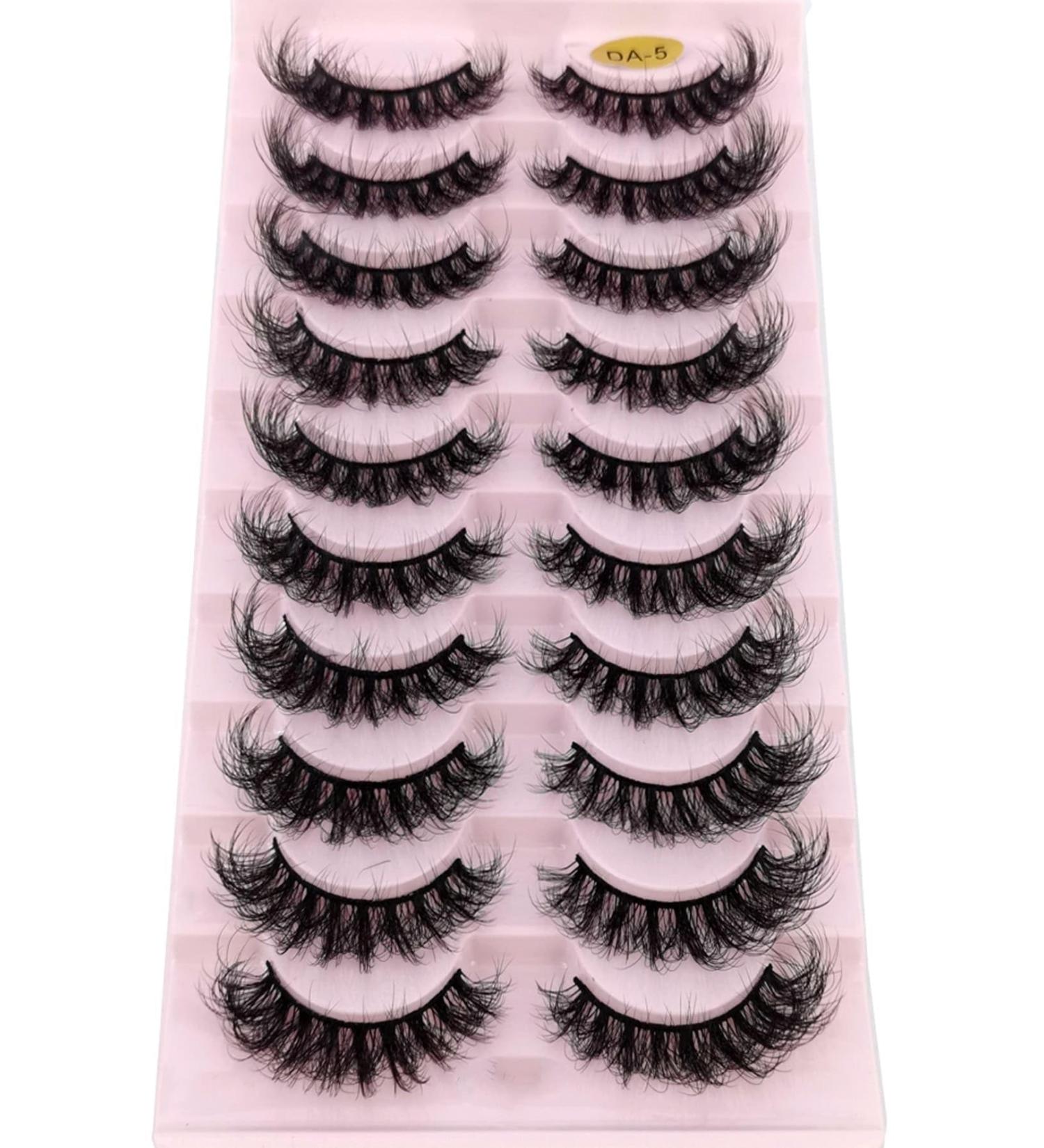 10pairs Densely Curled 3d Faux Mink Eyelashes For Natural-looking Lengthening Cross-over Voluminous Curly Lashes Suitable For Daily Wear And Stage Makeup (Style 3) - Buy Online on GoSupps.com
