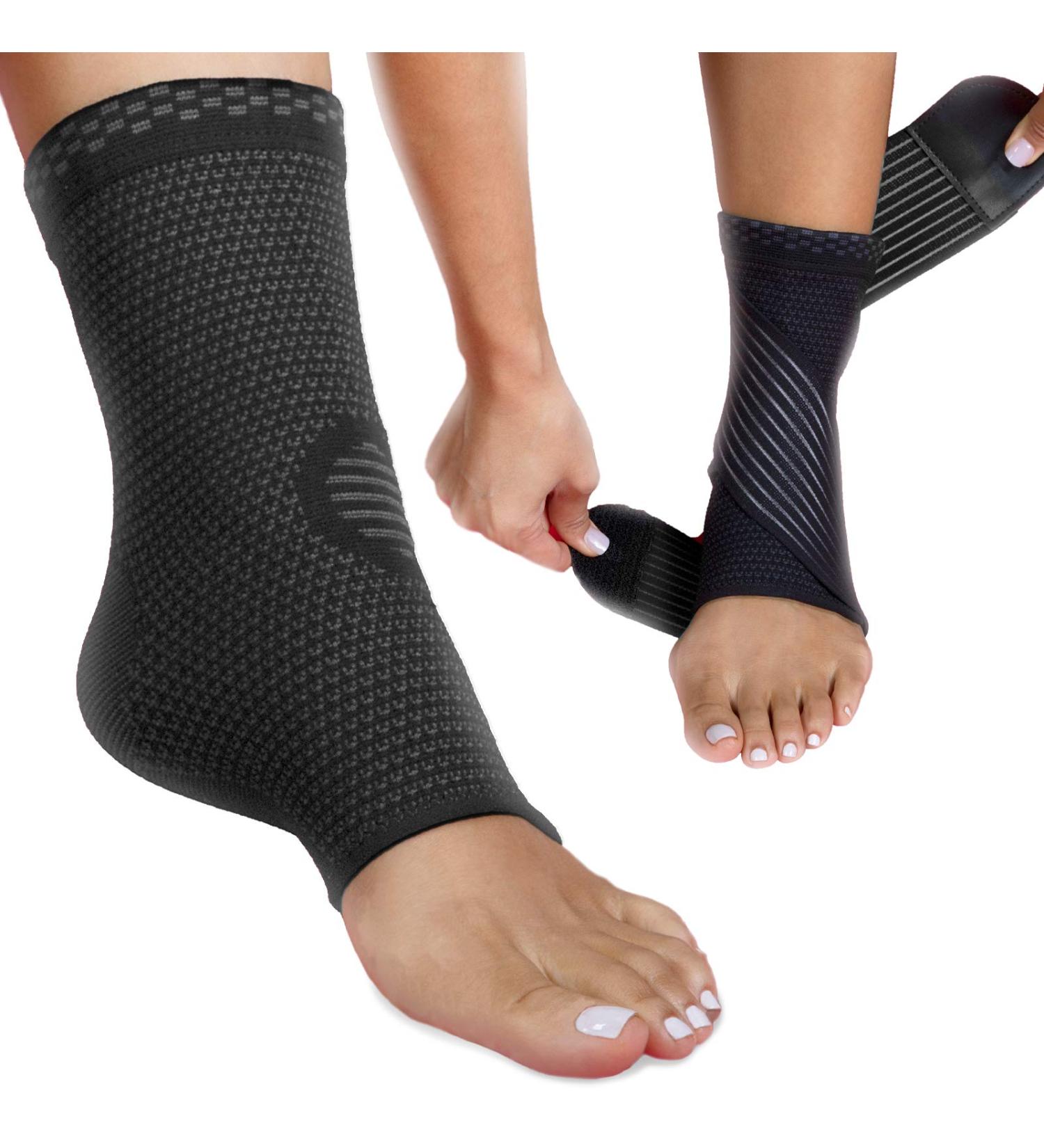 Ankle Brace for Plantar Fasciitis Relief | Compression Foot Sleeve for Tendonitis & Achilles Support - Large Size for Men & Women - Buy Online on GoSupps.com