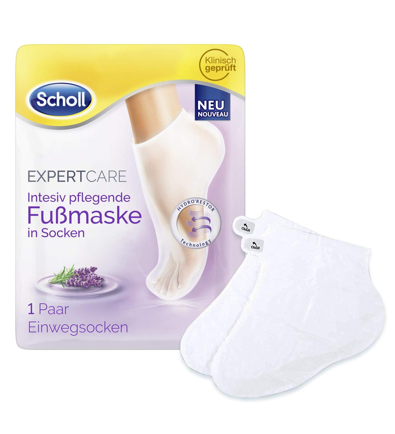 Scholl EXPERTCARE Lavender Foot Mask - Intensive Moisturizing Care - 1 Pair of Disposable Socks - Buy Online on GoSupps.com
