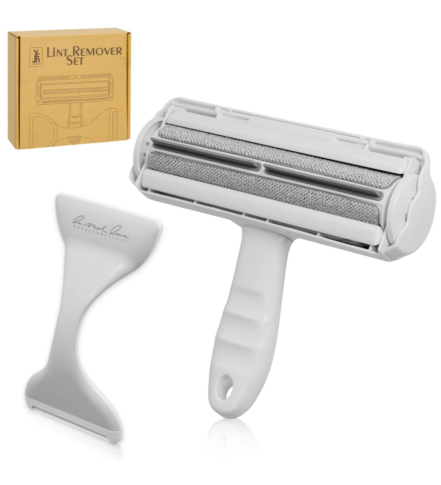 Just | Fyn 2in1 Animal Hair Remover & Lint Roller - Self-Cleaning Reusable Dog & Cat Hair Removal for Sofa Bed Car Clothing - Perfect Pet Accessories (Gray) - Buy Online on GoSupps.com