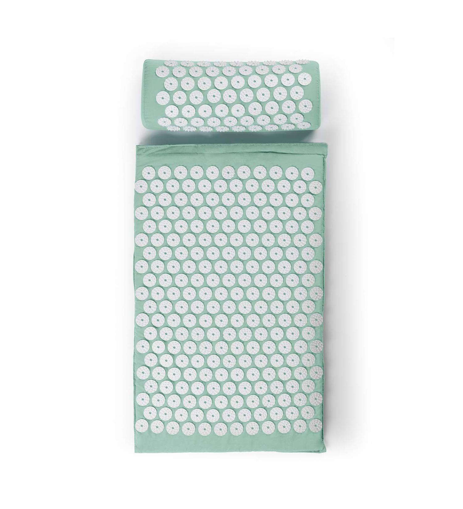Maxxmee Acupressure Set | Acupressure Mat & Pillow with Carrying Bag | Soothing Relaxation in Green - Buy Online on GoSupps.com