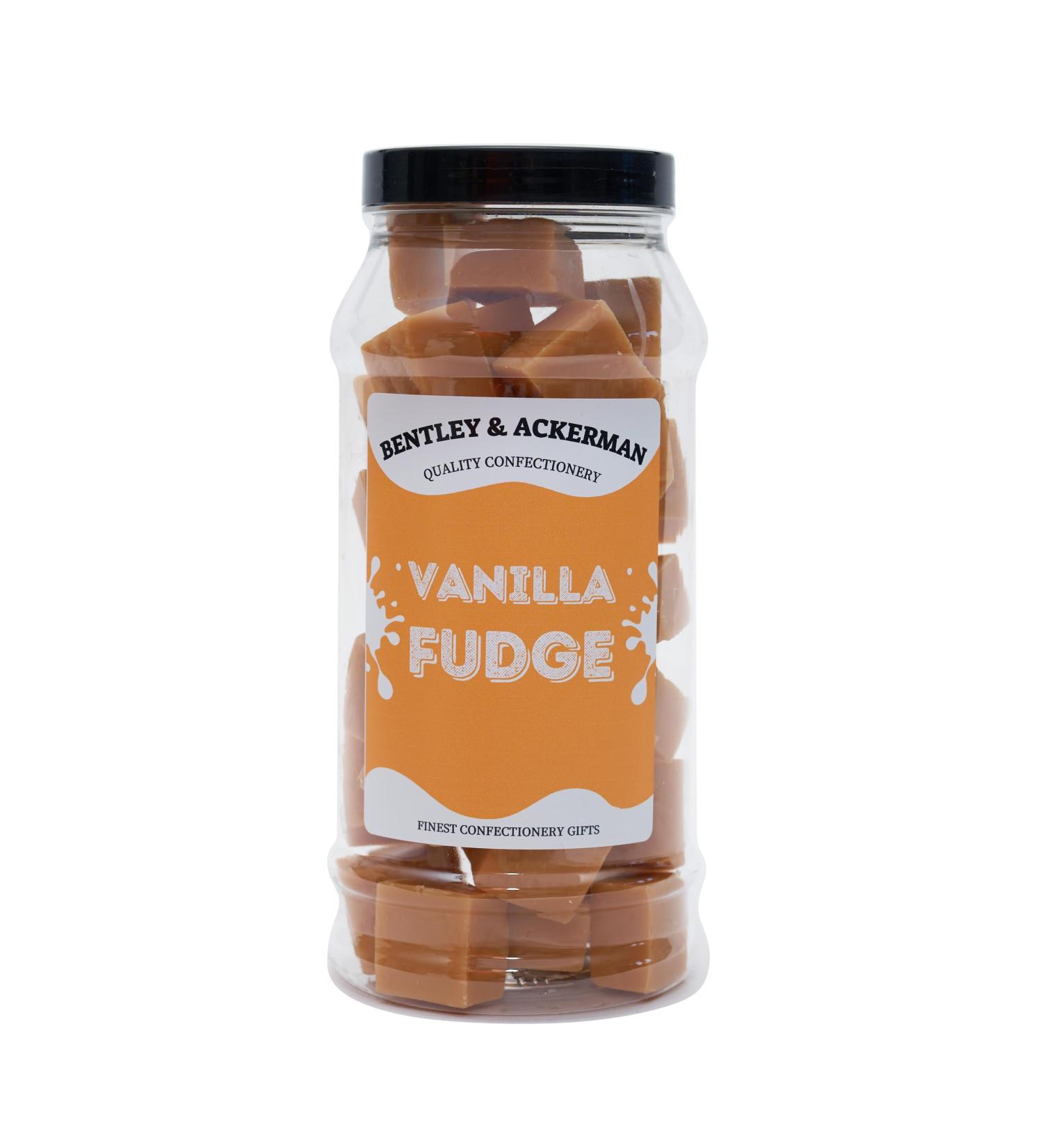 Vanilla Fudge - (520g) Original Lonka Vanilla Fudge in a Gift Jar By Bentley & Ackerman's Sweet Shop. - Buy Online on GoSupps.com