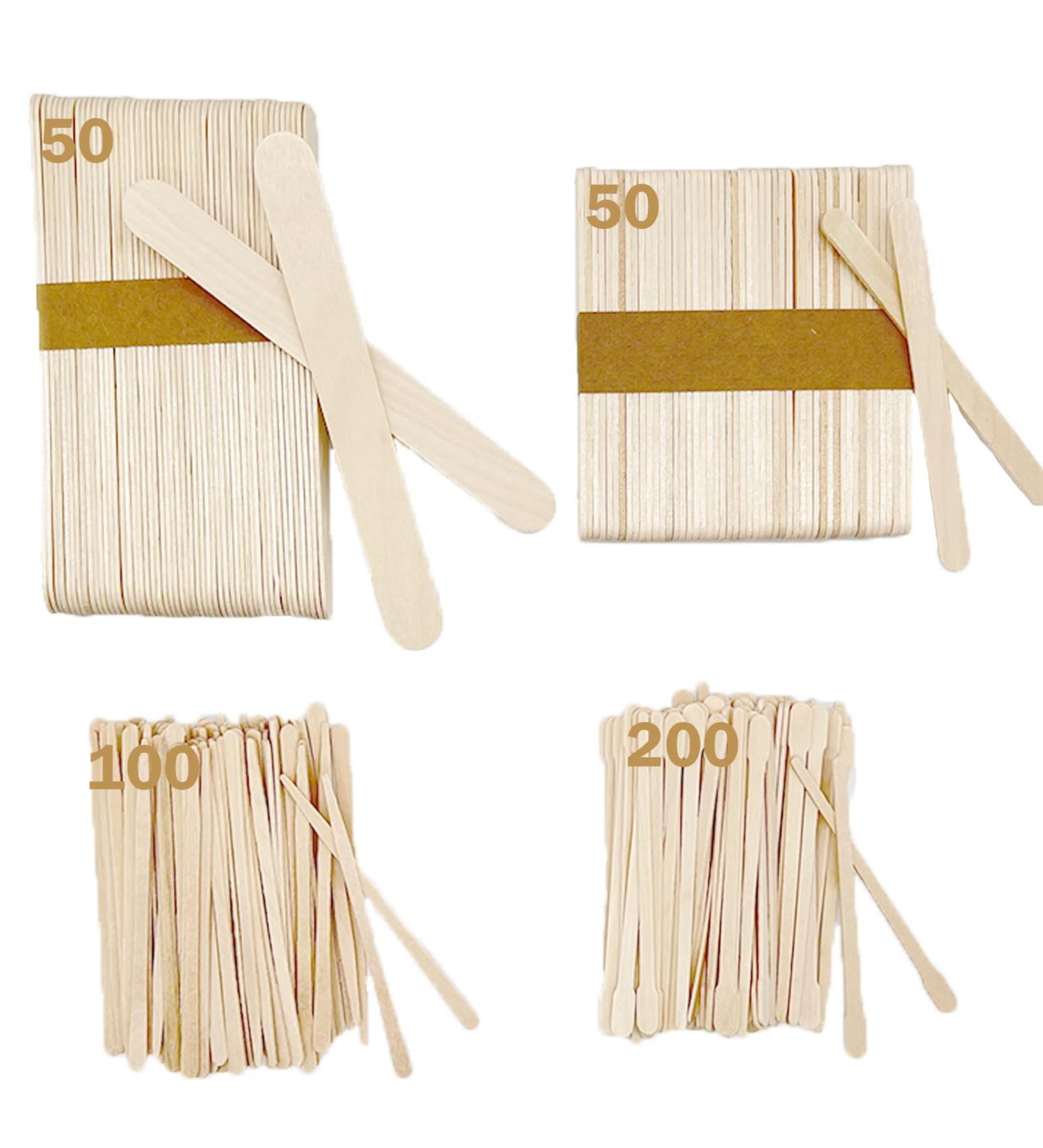 400-Piece Wooden Wax Sticks for Hair Removal - Body, Eyebrow, Legs, Face - Assorted Sizes - Ideal for Waxing and Crafting - Buy Online on GoSupps.com