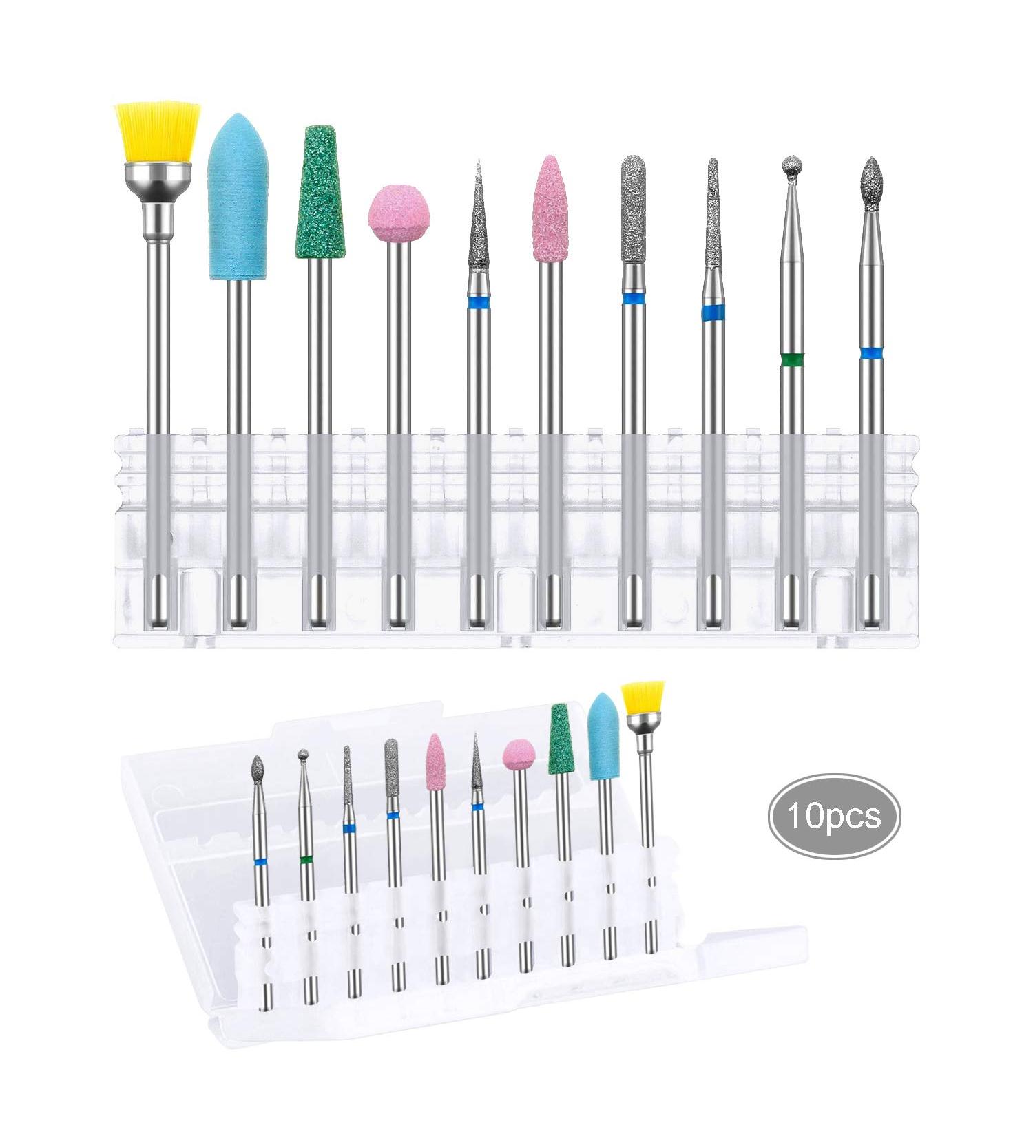 Professional Diamond Nail Bits Set - 10 Pieces Tungsten Steel for Manicure & Nail Care | International Shipping Available - Buy Online on GoSupps.com
