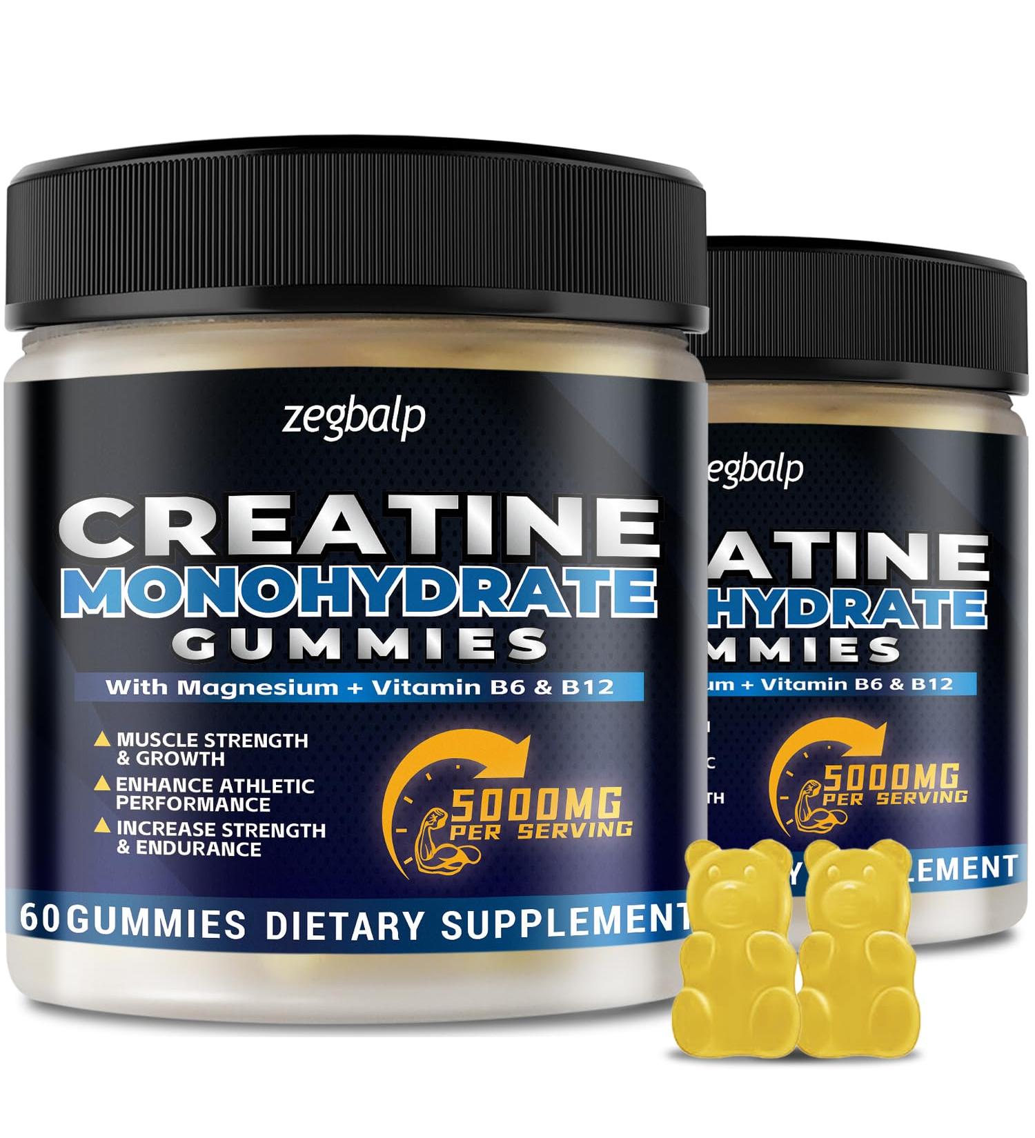 Buy Sugar Free Creatine Monohydrate Gummies (5000mg) | 120 Count for Muscle Support & Energy - Pineapple Flavor - International Shipping - Buy Online on GoSupps.com