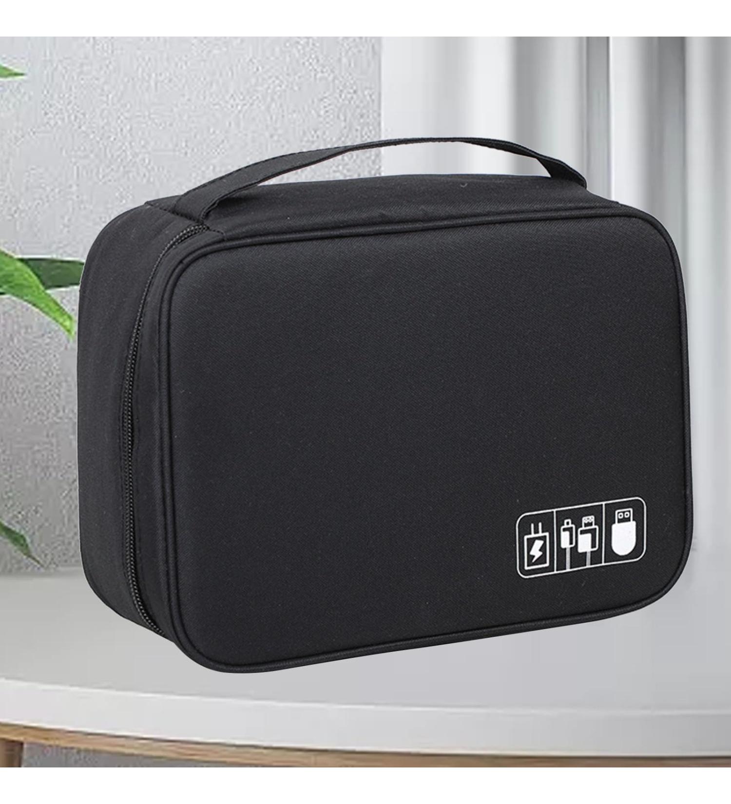 HEEPDD Travel Electronics Bag - Round Edges Oxford Cloth Data Cable Storage for Office - Black | Durable Organizer for Travel & Home - Buy Online on GoSupps.com