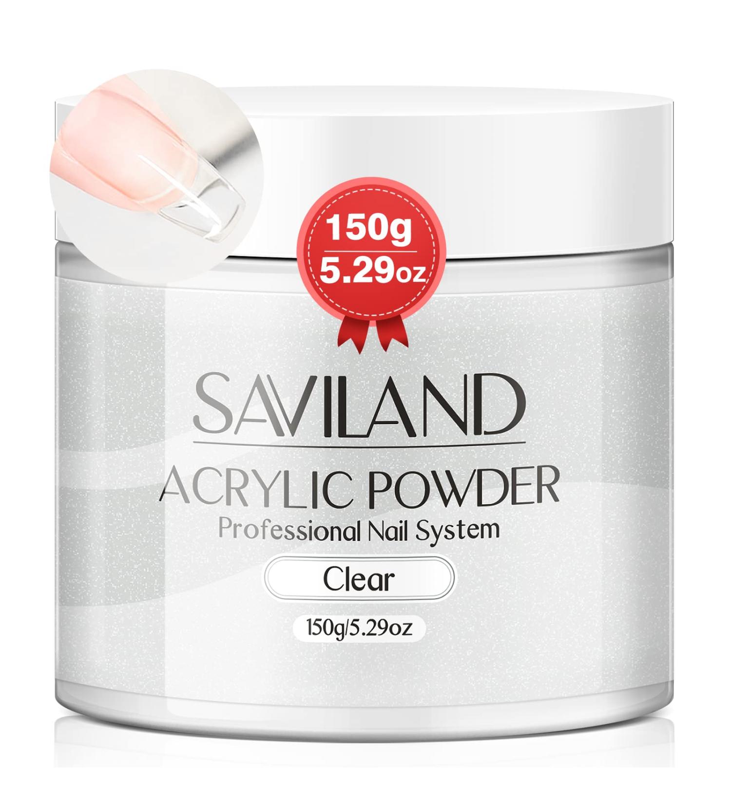Saviland Clear Acrylic Powder 5.29OZ - Professional Salon-quality Polymer for Nail Extension, French Manicure & Nail Carving - Buy Online on GoSupps.com