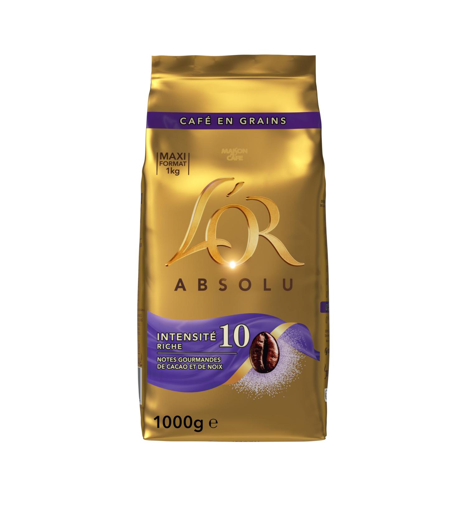 L'OR 1Kg Caf en Grains Absolu Arabica & Robusta Intensit 10 1 kg (Lot de 1) - Buy Online on GoSupps.com