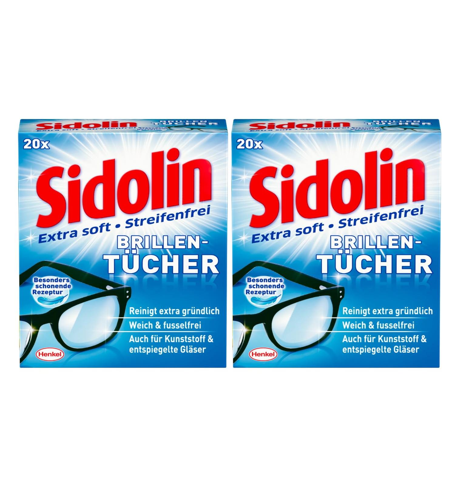 Sidolin Glasses Cleaning Towels - 40 Moist Lint-Free Towels for Effortless Screen & Glass Cleansing | Perfect for On-the-Go - Buy Online on GoSupps.com