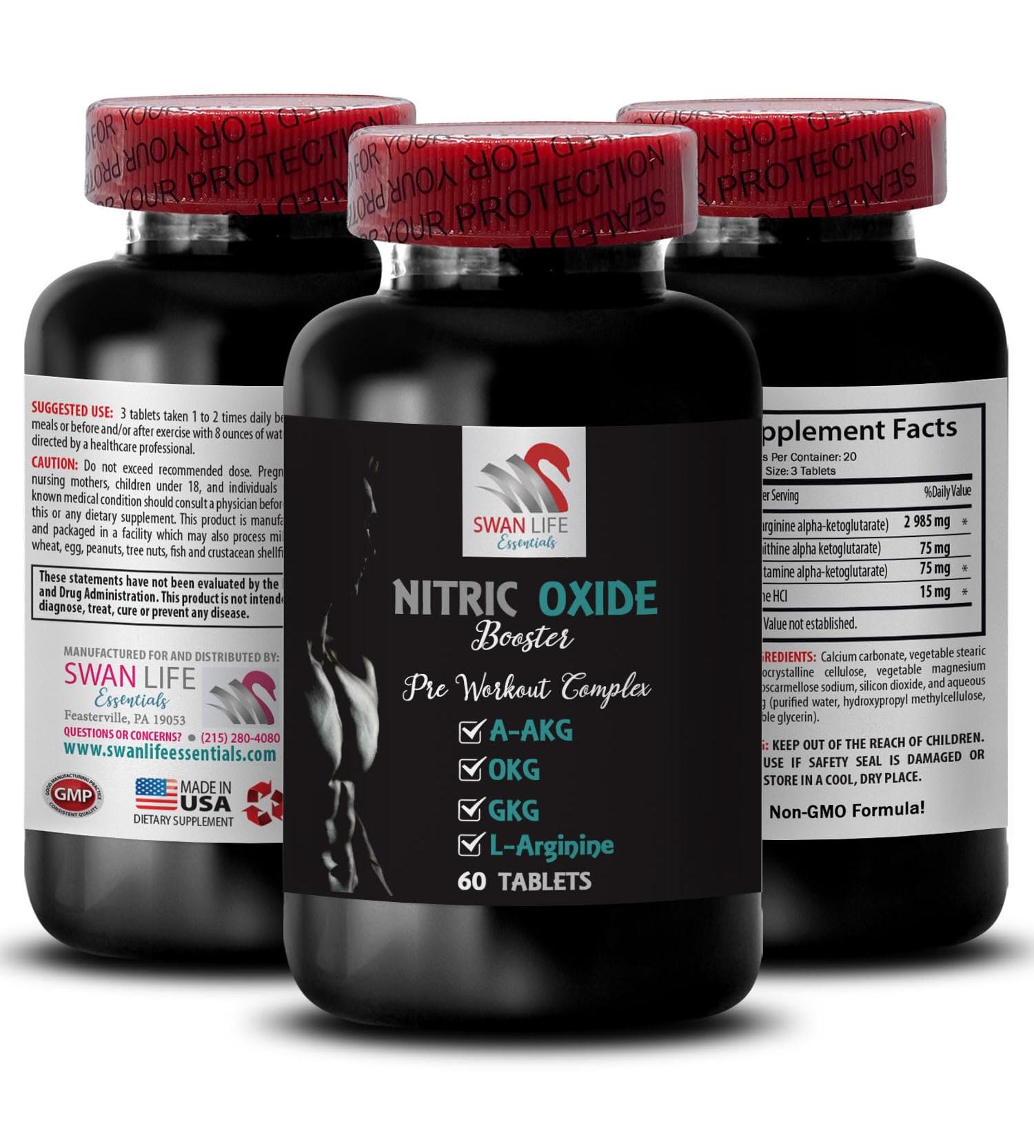 Nitric oxide - NITRIC OXIDE BOOSTER - daily supplement workout power exercise energy strength support endurance formula recovery focus fitness blend pump mix 1 Bottle 60 Tablets - Buy Online on GoSupps.com