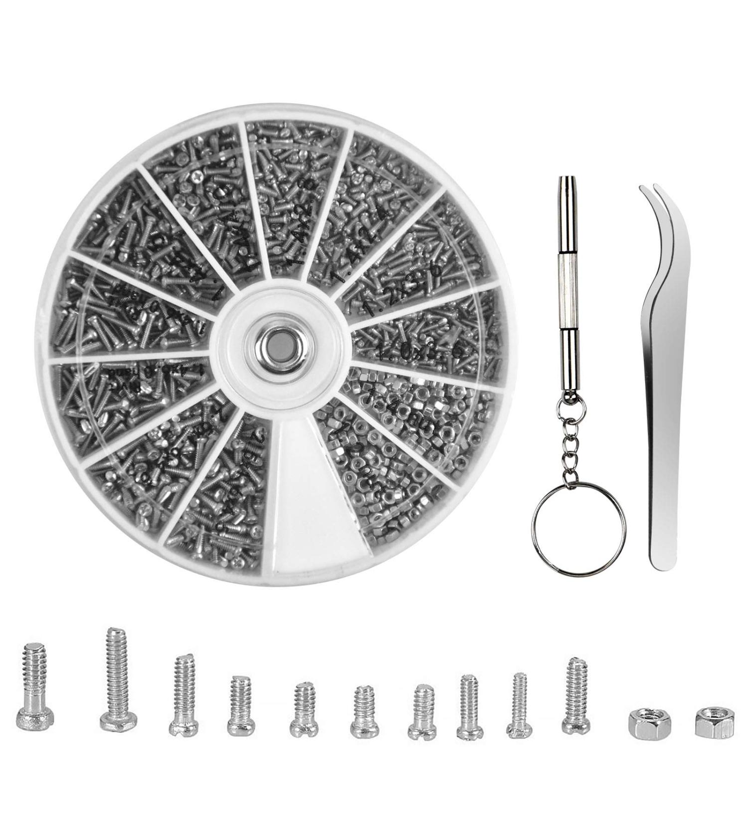 AvoDovA Glasses and Watch Repair kit 1000PCS Micro Screws and Nuts with Screwdriver and Tweezer Assorted Screws Repair Kit for Glasses Eyeglasses Sunglasses Spectacle and Watches - Buy Online on GoSupps.com