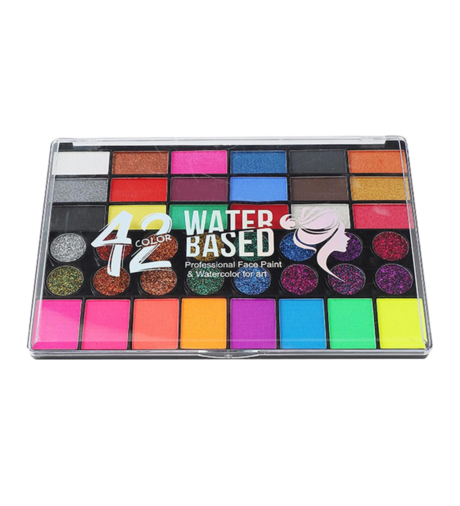 Couleur faciale - Water-based make -up | Couleur du visage bas sur l'eau | Palette de maquillage d'Halloween de 42 couleurs pour le corps du corps Couc sensible Skin pour Festival Aspect - Buy Online on GoSupps.com